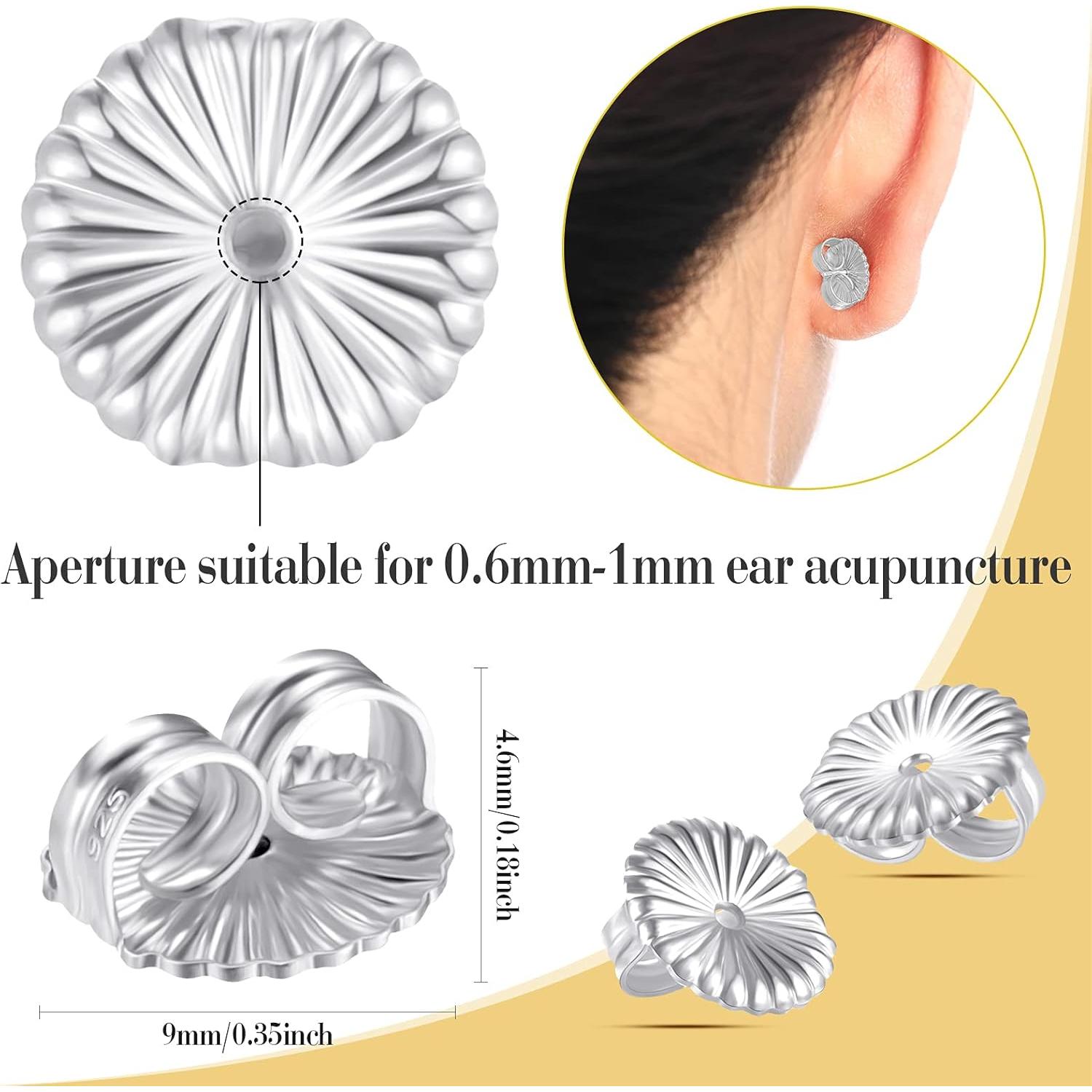 Respaldos de Pendientes Hicarer 8 Piezas Plata 9 mm Jumbo