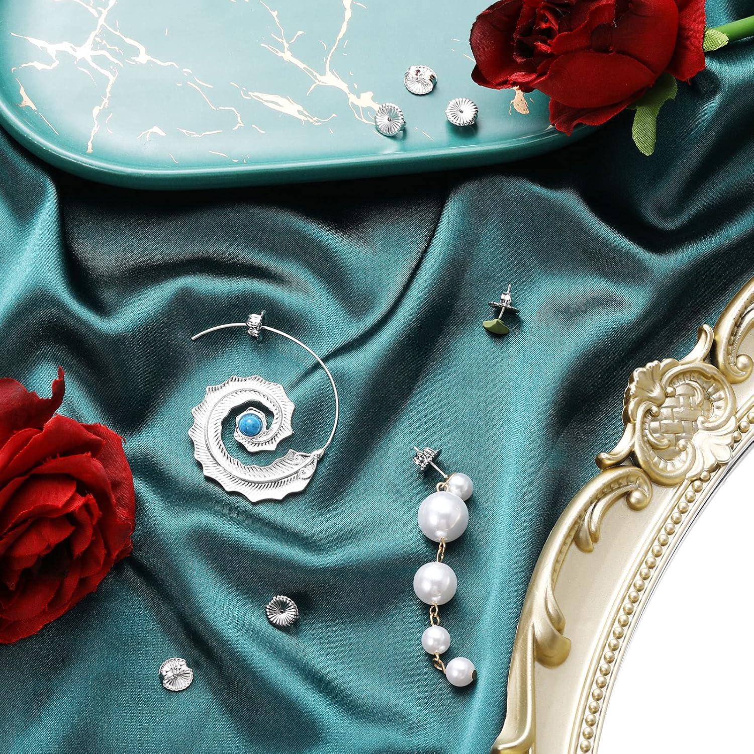 Respaldos de Pendientes Hicarer 8 Piezas Plata 9 mm Jumbo