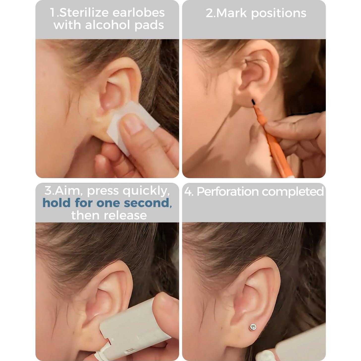 Kit de perforación de orejas SugarTang Acero Inoxidable 3mm