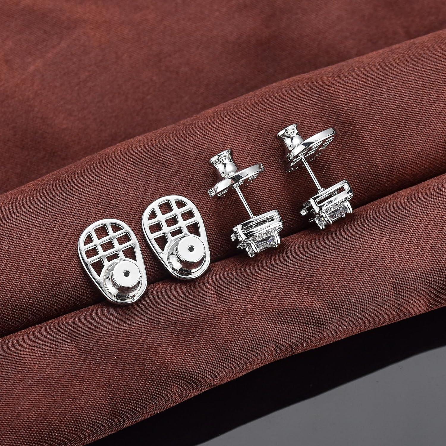 Resortes para Pendientes EBFDOH Oro Blanco 4 Pcs Soporte Pesado