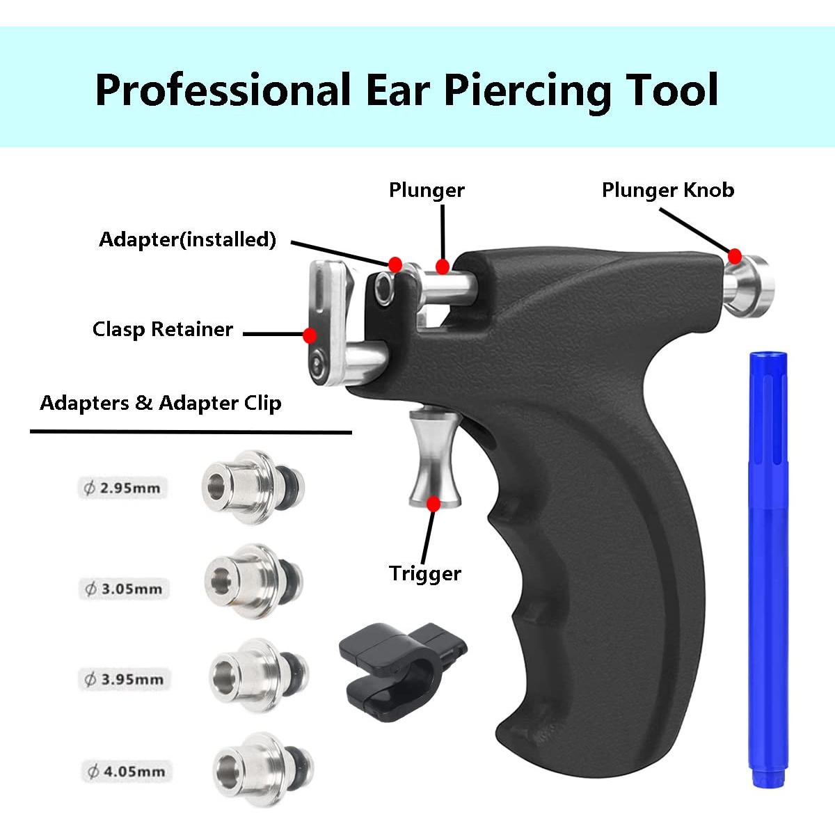 Kit de Perforación de Oídos Kamija con 20 Pares de Pendientes 316L