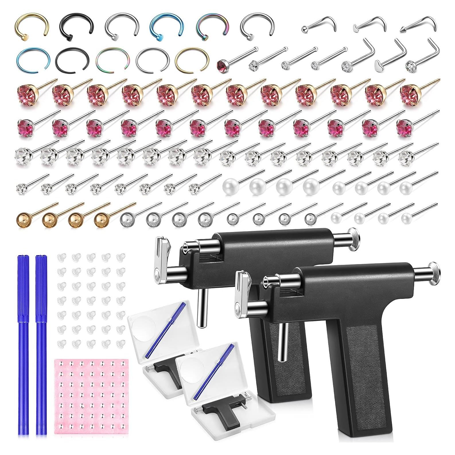 Kit de Perforación de Orejas Honoson 158 Piezas Acero Inoxidable