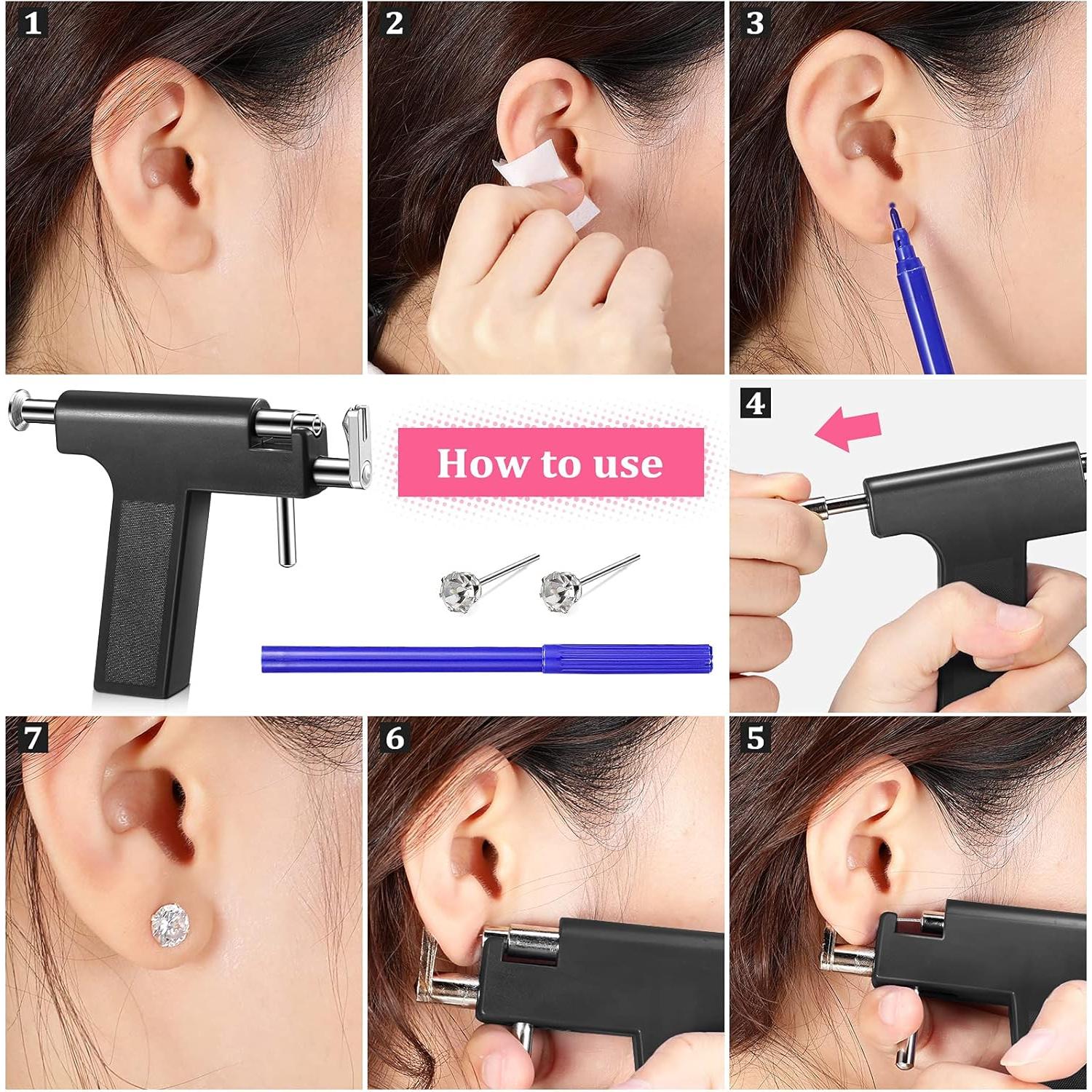 Kit de Perforación de Orejas Honoson 158 Piezas Acero Inoxidable