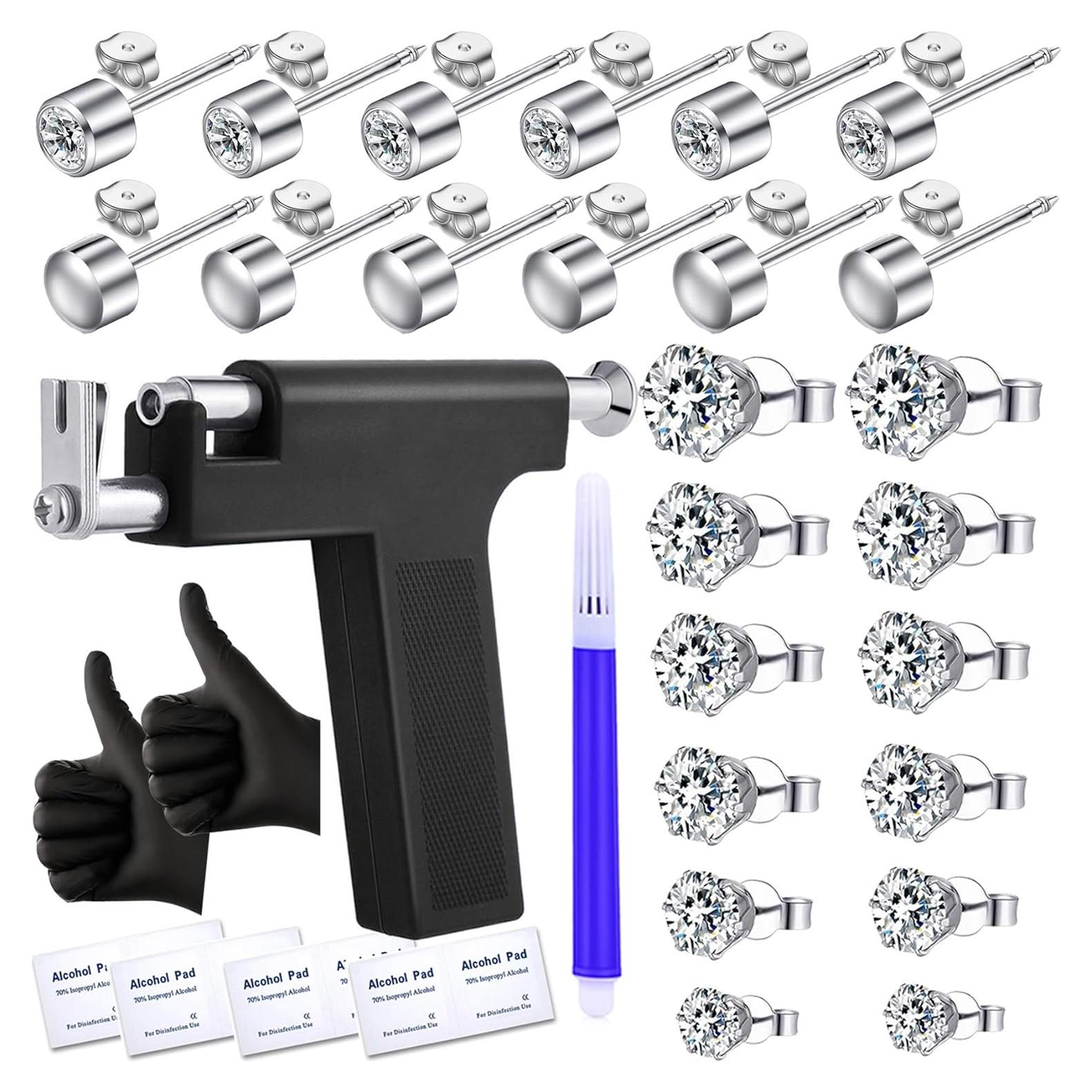 Kit de Perforación de Orejas Novopiercing con 12 Pares de Pendientes