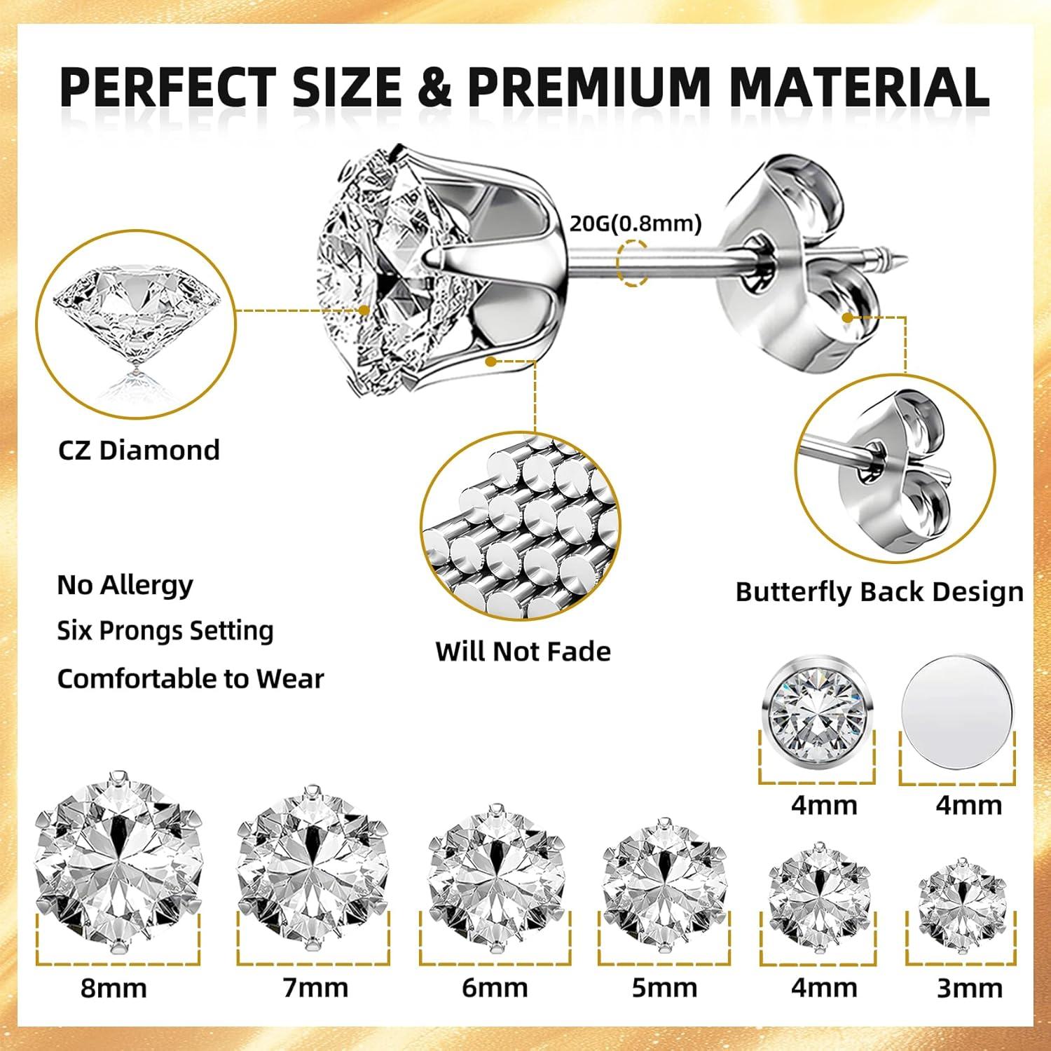 Kit de Perforación de Orejas Novopiercing con 12 Pares de Pendientes