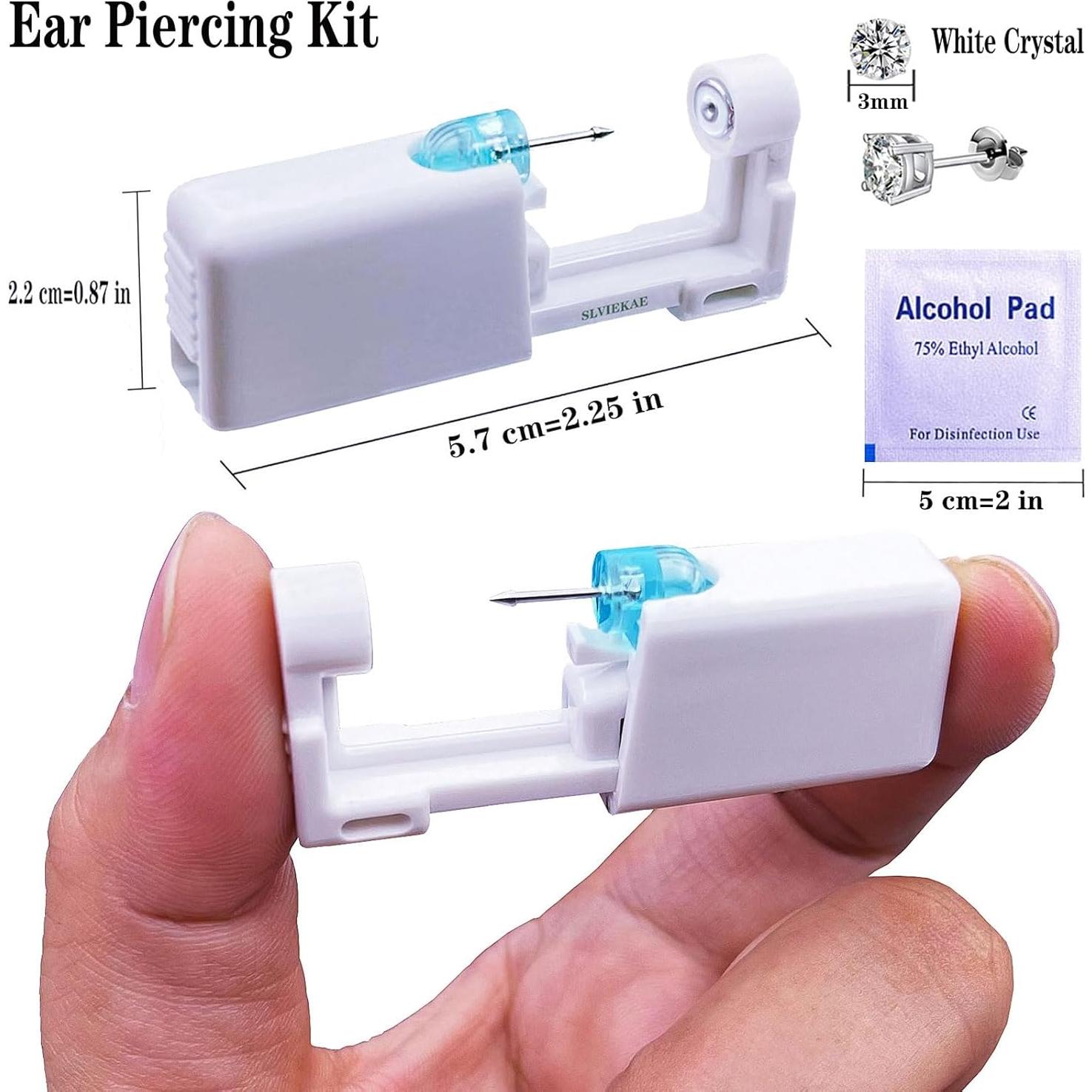 Kit de Perforación de Orejas SLVIEKAE con Aretes de 3mm 4mm 5mm