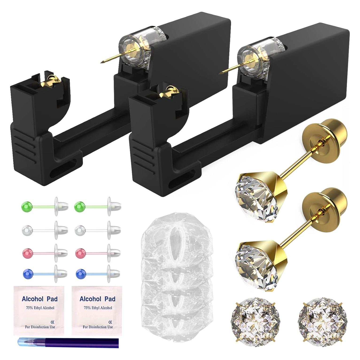 Kit de Perforación de Orejas KAIQIKAIXI 19 Piezas 5mm Dorado