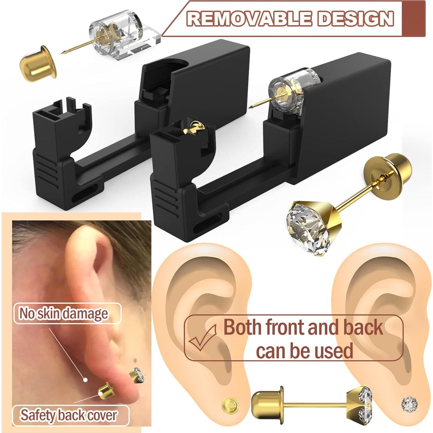 Kit de Perforación de Orejas KAIQIKAIXI 19 Piezas 5mm Dorado