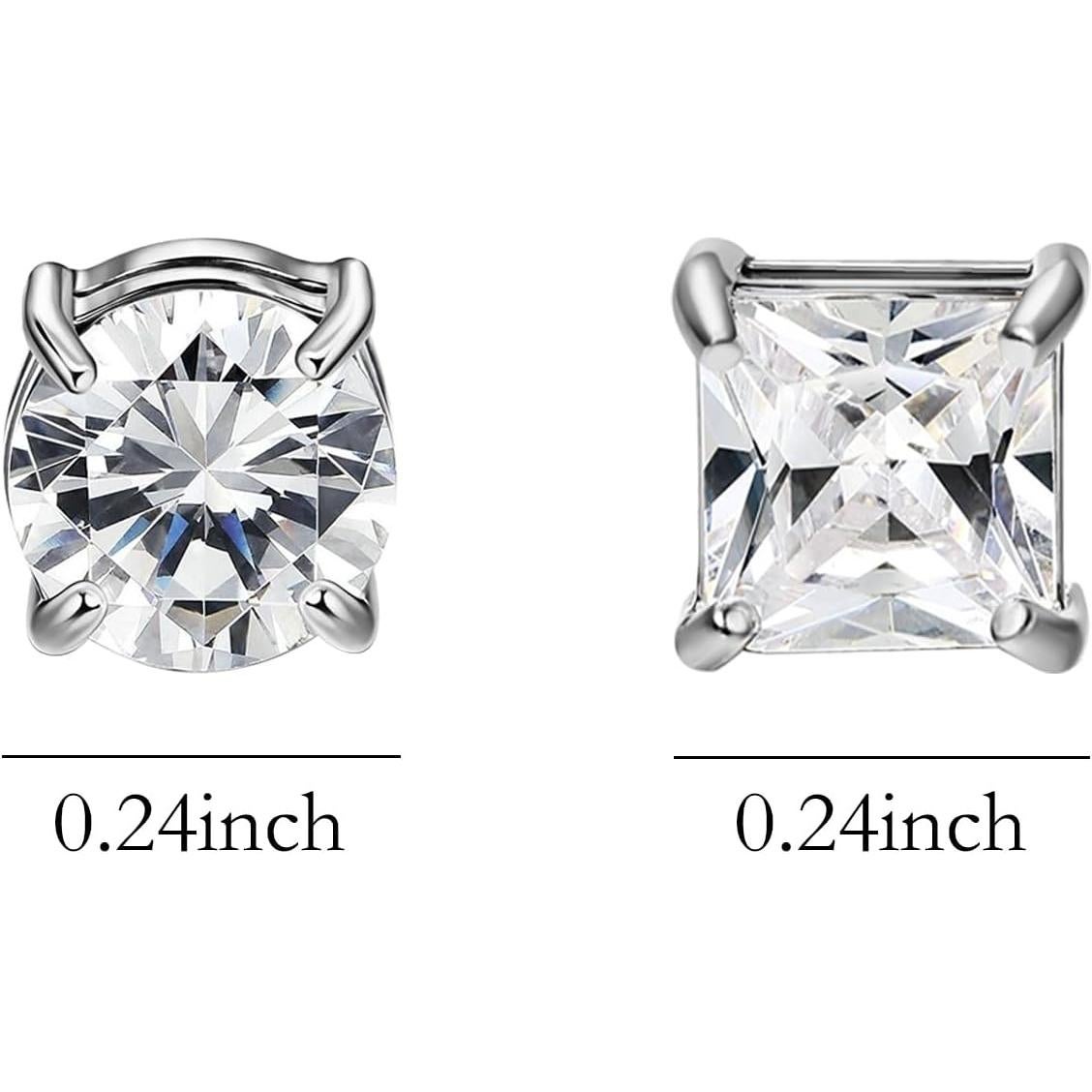 Pendientes Magnéticos Unisex NEWITIN Acero Inoxidable 6 Pares