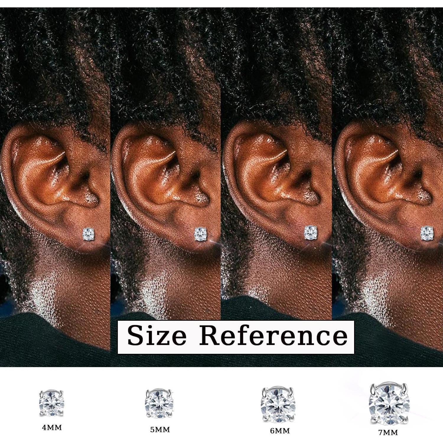 Pendientes Magnéticos Jstyle 4-7mm Acero Inoxidable Circonita