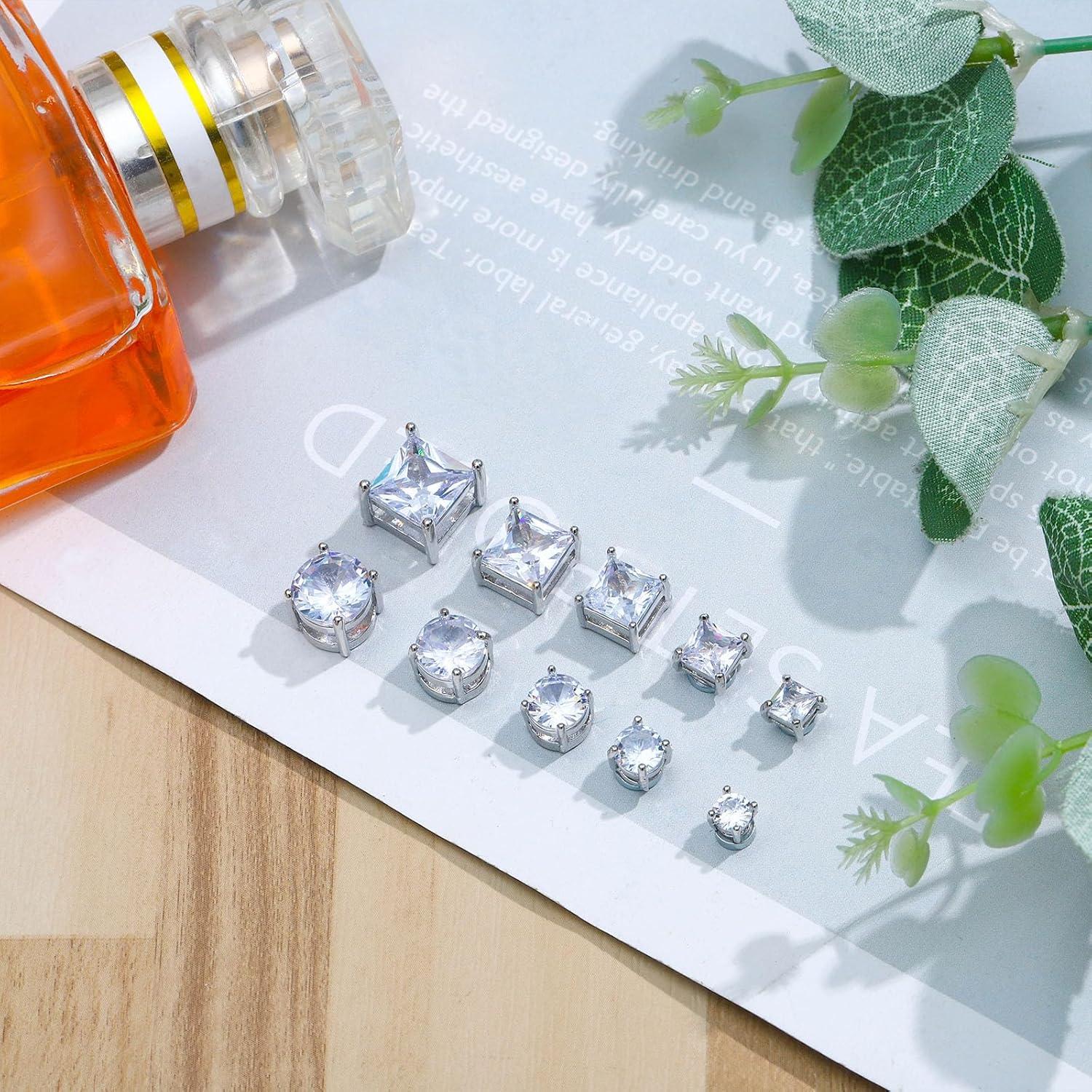 Pendientes Magnéticos Unisex NEWITIN - 10 Pares Acero Inoxidable