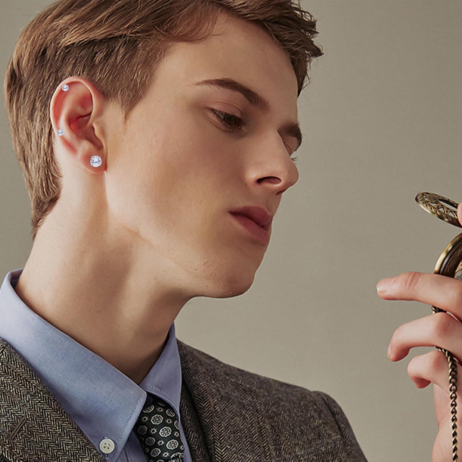 Pendientes Magnéticos de Acero Inoxidable NEWITIN - 5 Pares Unisex