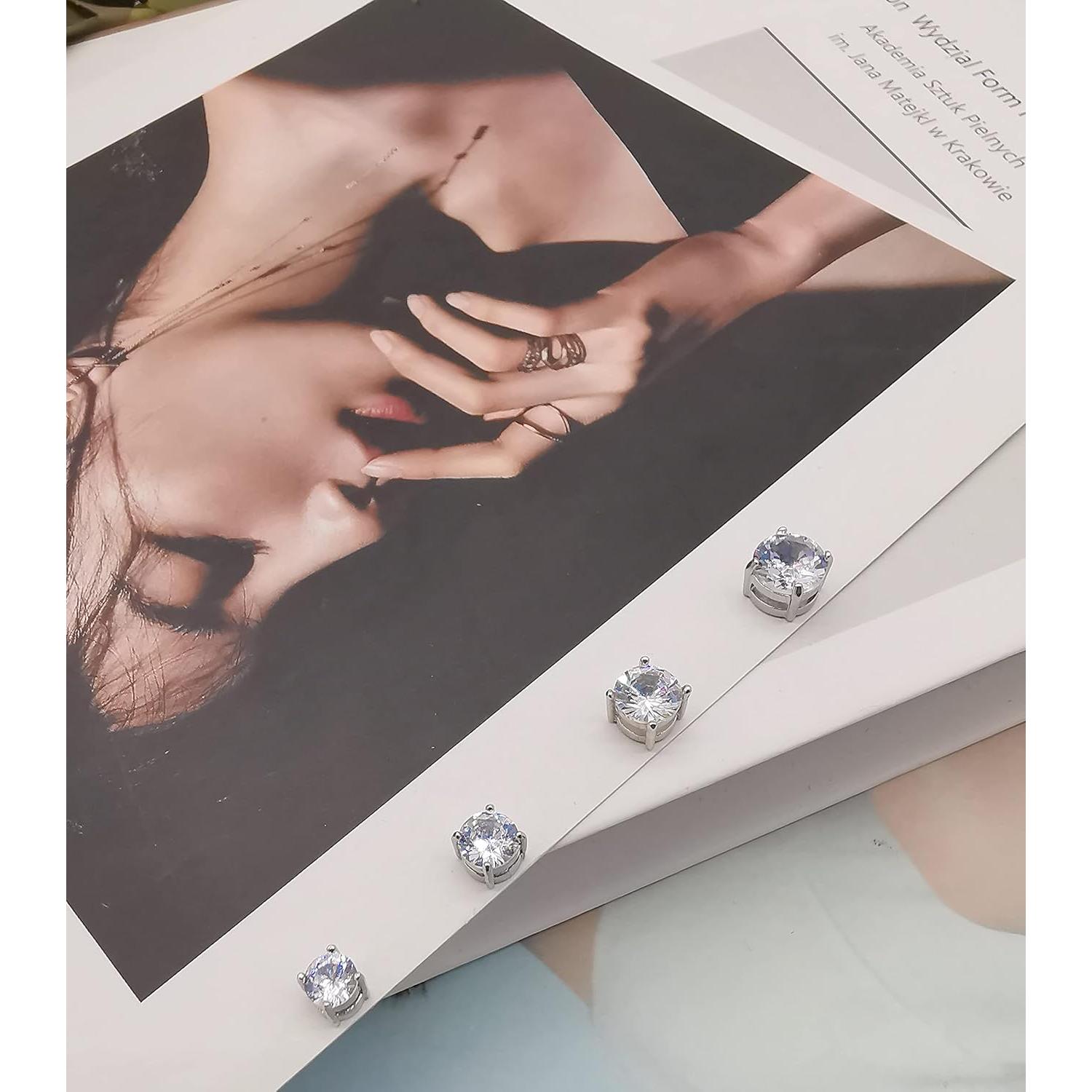 Pendientes Magnéticos WAINIS Acero Inoxidable 8 Pares Hipoalergénicos