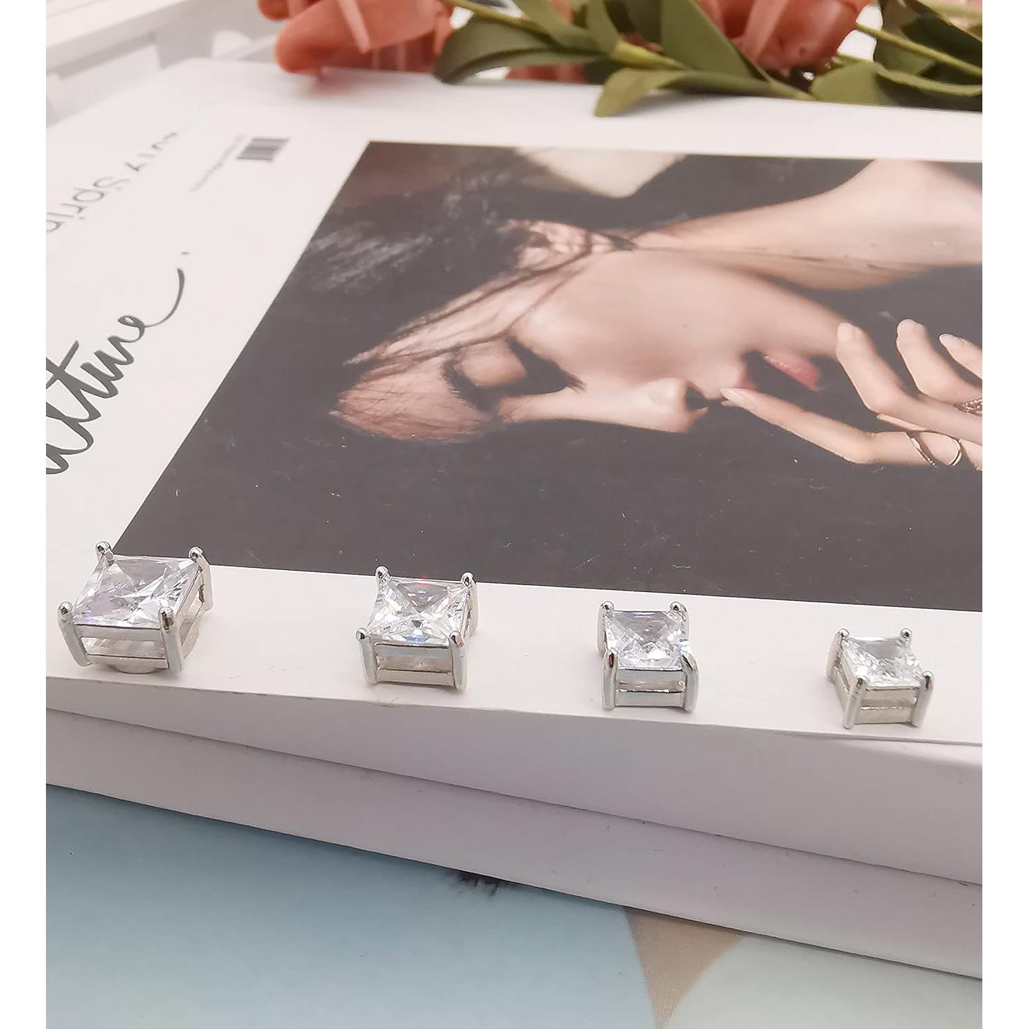 Pendientes Magnéticos WAINIS Acero Inoxidable 8 Pares Hipoalergénicos