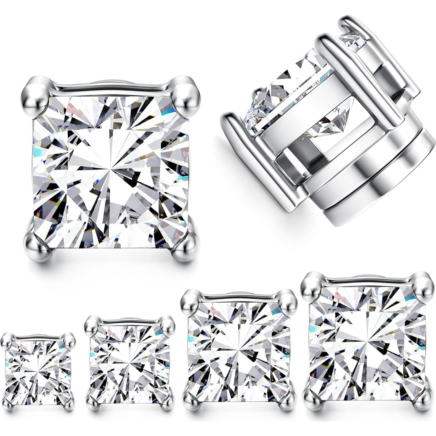 Pendientes Magnéticos Jstyle 4-7mm Plata Hipoalergénicos