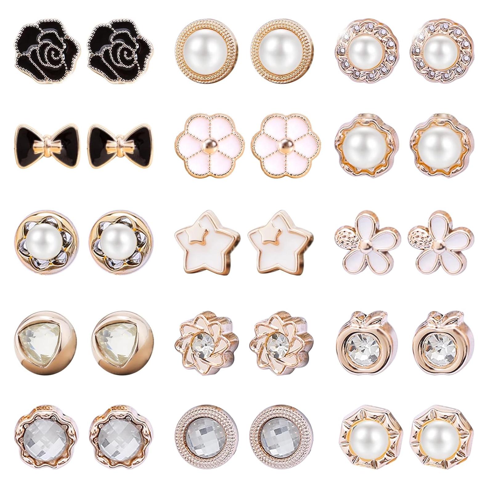 Pendientes Magnéticos para Mujeres NEWITIN - 15 Pares Elegantes