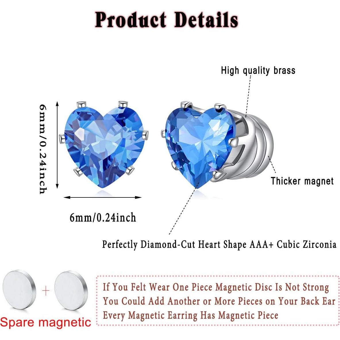 Pendientes Magnéticos Spiritlele 12 Pares Zirconia Brillante