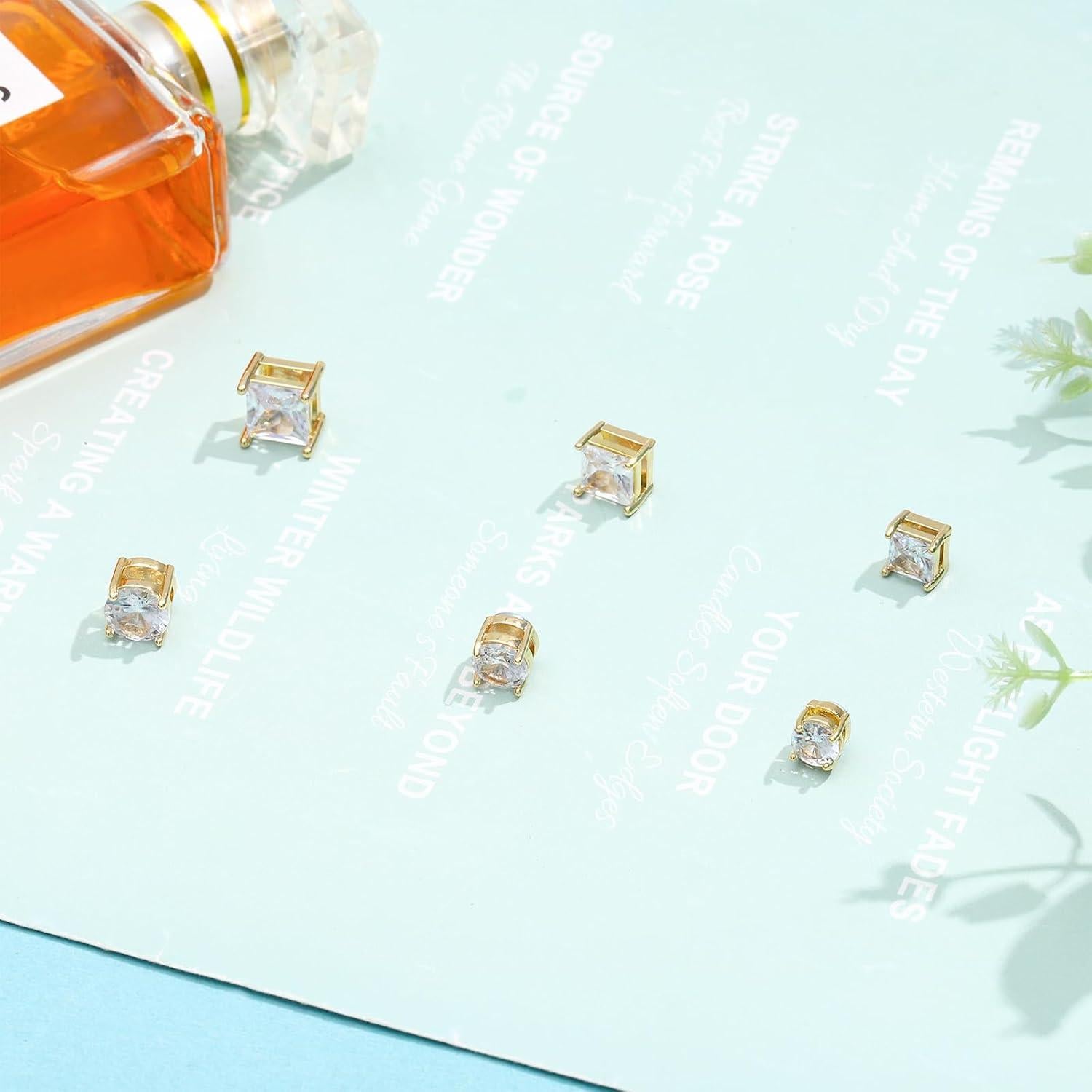 Pendientes Magnéticos Unisex NEWITIN Acero Inoxidable 6 Pares 6-9mm