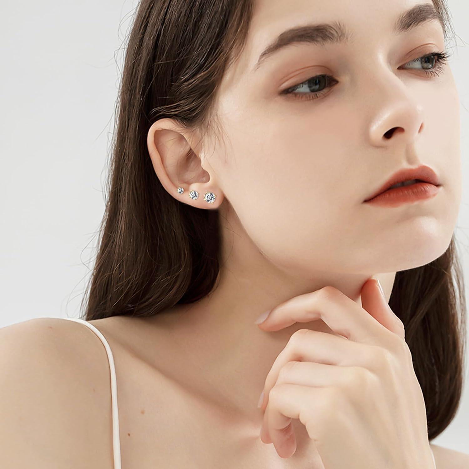 Pendientes Magnéticos Unisex NEWITIN Acero Inoxidable 6 Pares 6-9mm