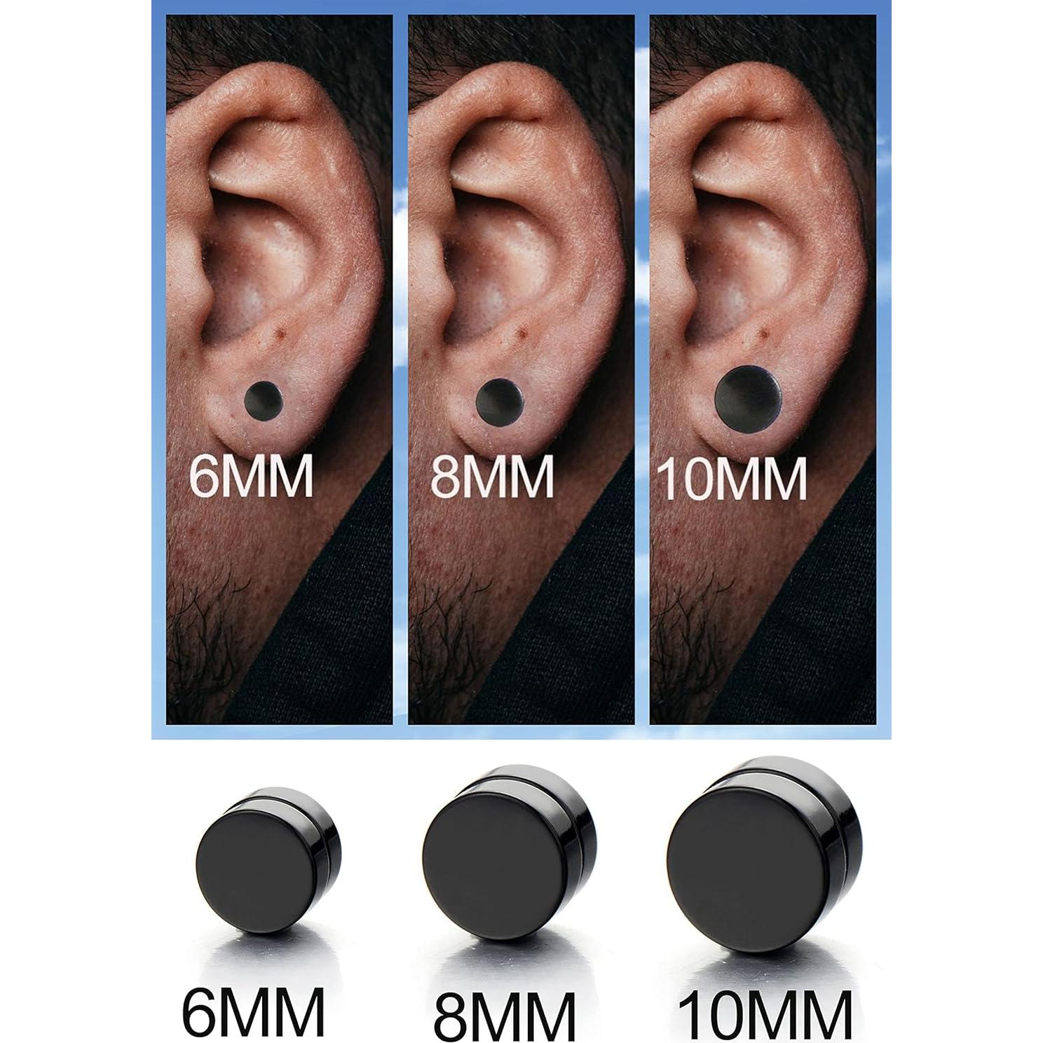 Pendientes Magnéticos HENGYID Unisex Acero Inoxidable Hipoalergénico