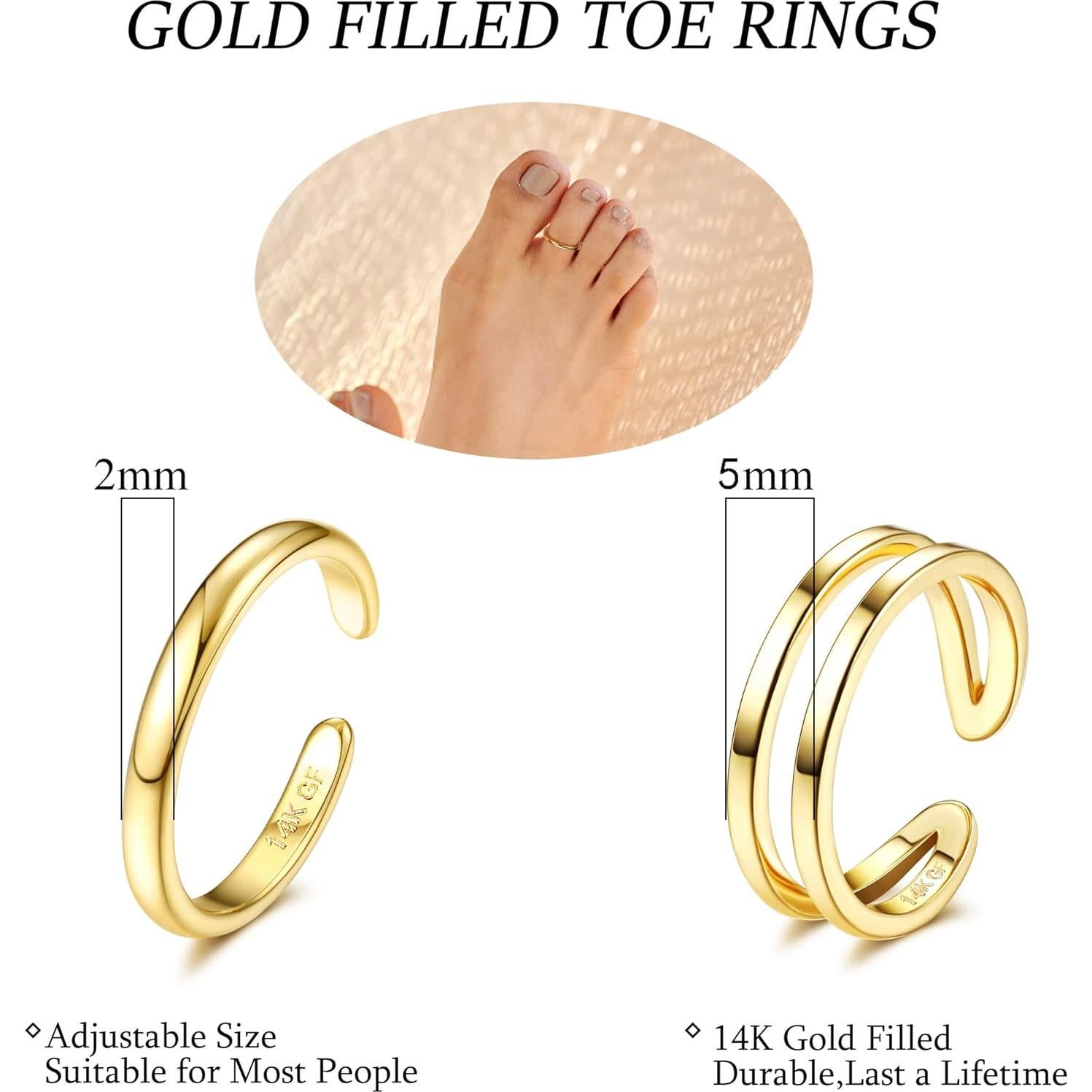 Anillo de Tobillo Ajustable Oro Relleno 14K IRONBOX para Mujeres