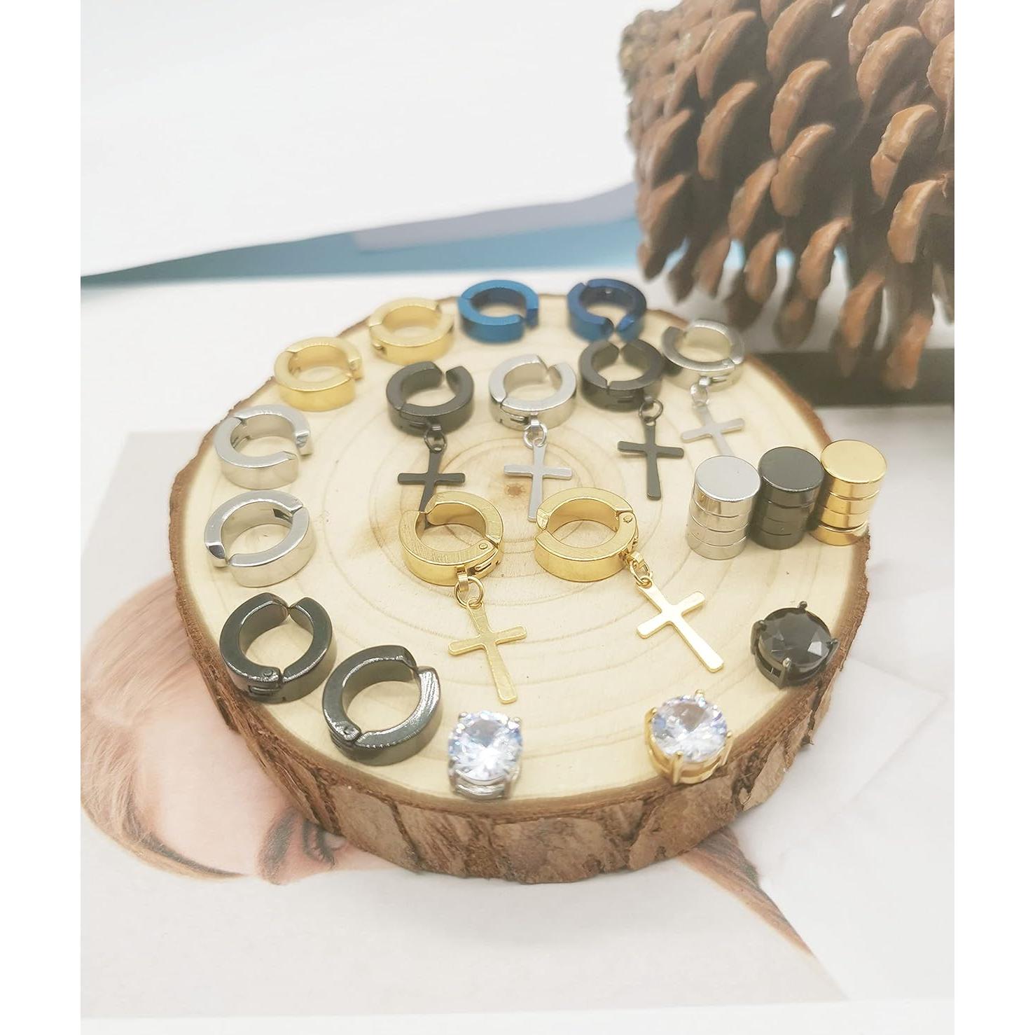 Pendientes Magnéticos WAINIS 13 Pares Acero Inoxidable No Perforados