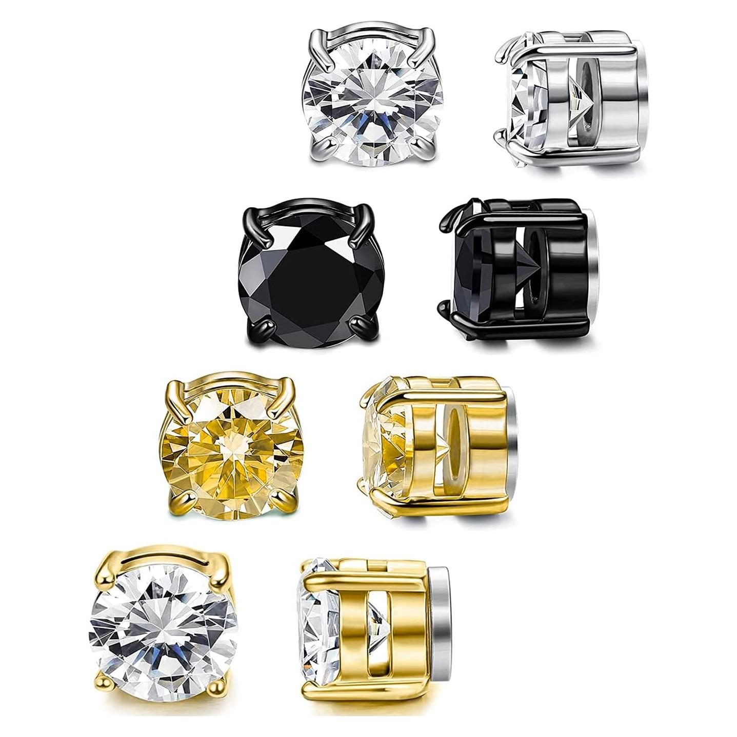 Pendientes Magnéticos para Hombres BEFOSHINN 6-8MM Acero Inoxidable