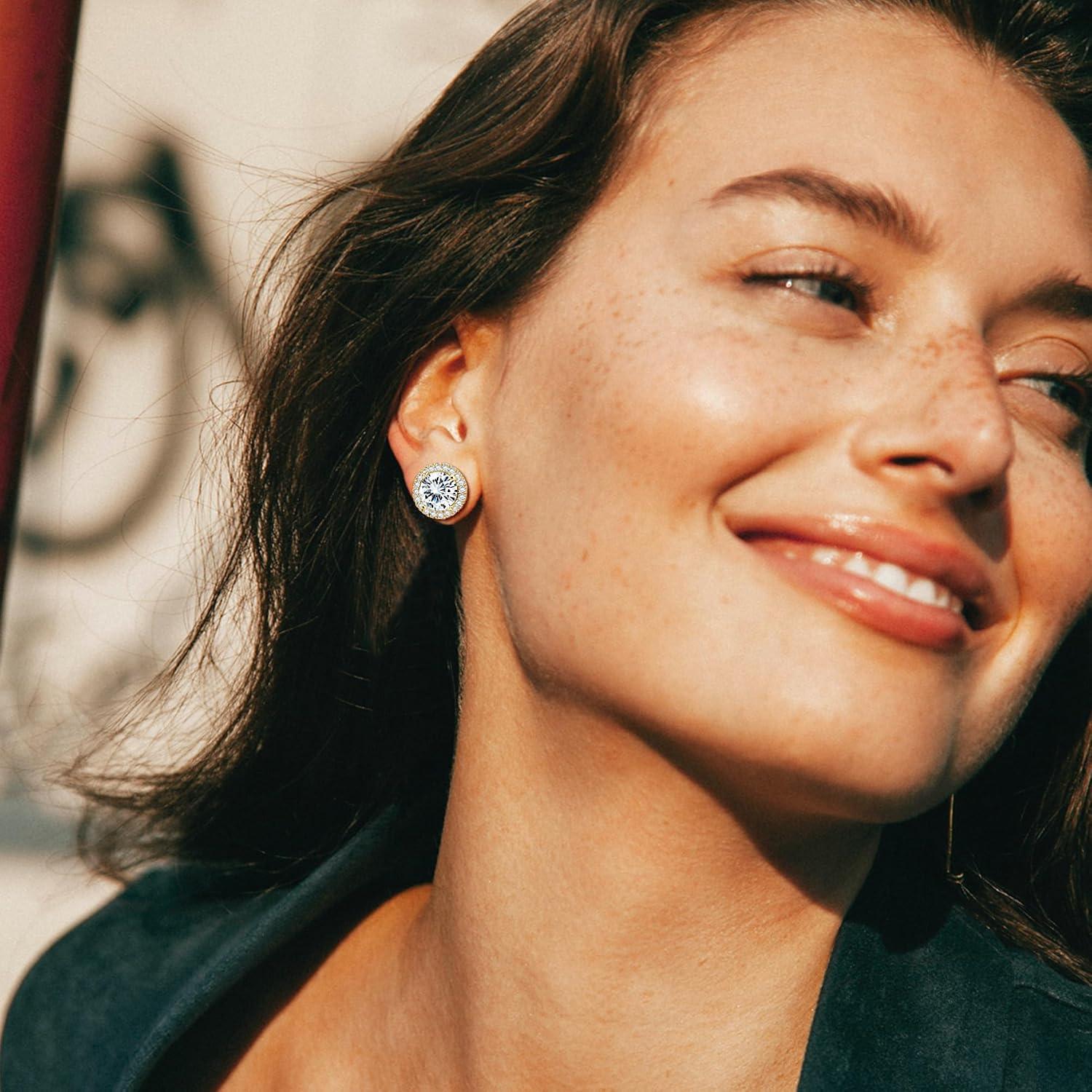 Pendientes Magnéticos Hipoalergénicos SIISPRI Oro 18K CZ 4 Pares