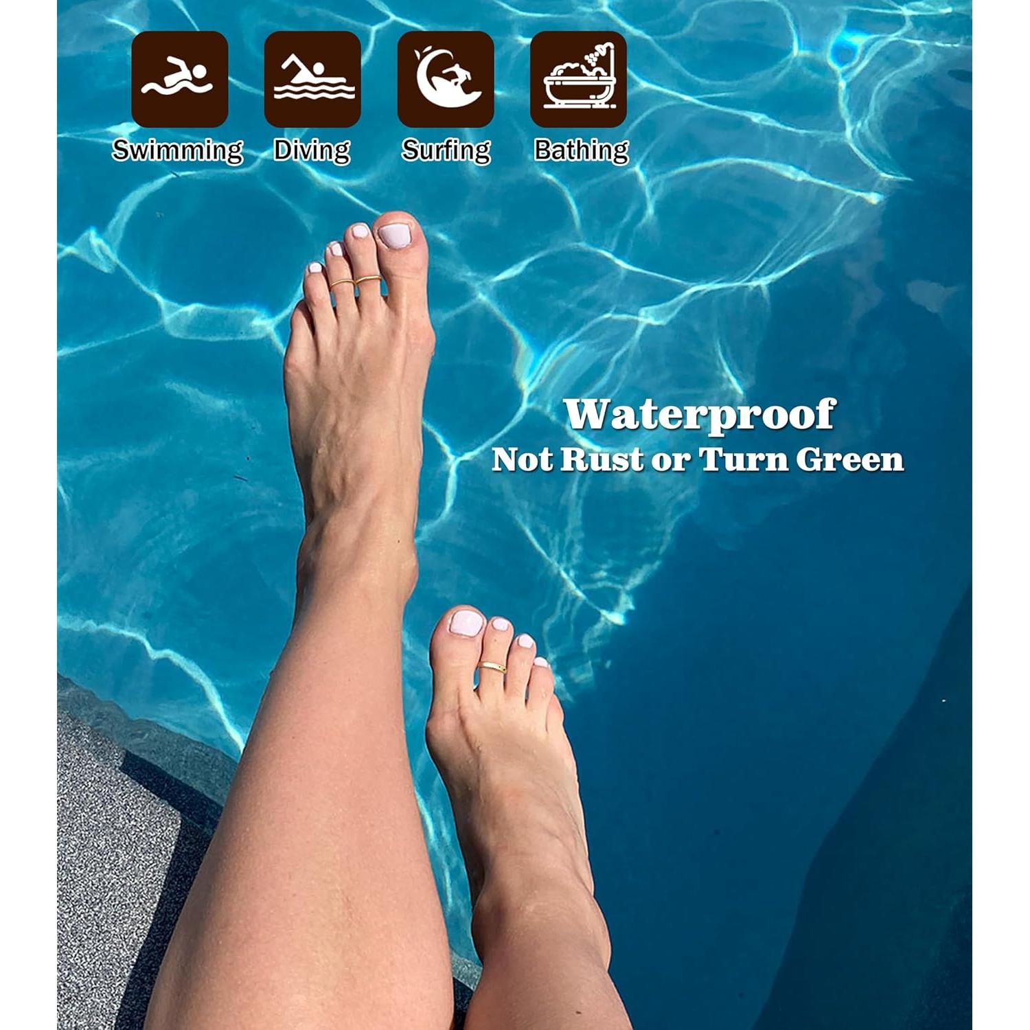 Set de Anillos para Dedos de los Pies ADRAMATA 14K Dorados