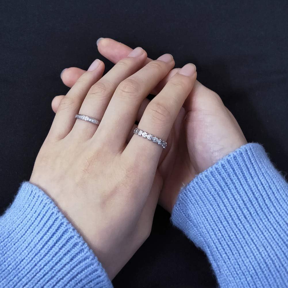 Anillos para Dedos QWALIT para Mujeres - Paquete de 6 Plata