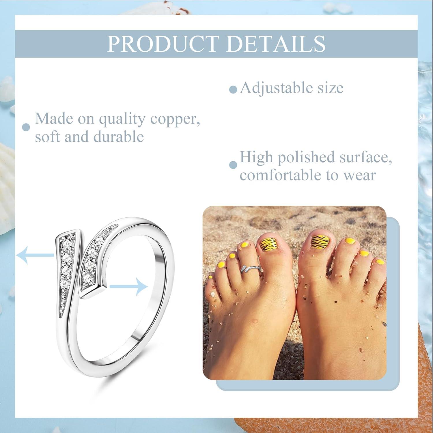 Conjunto de 9 Anillos Ajustables JeryWe para Mujeres Plata