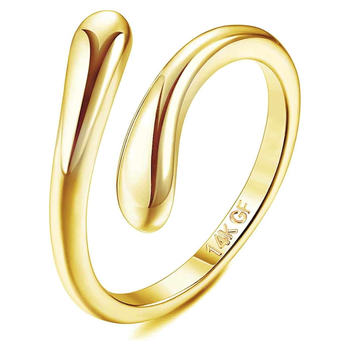 Anillo de oro 14k FASACCO para mujer ajustable con CZ