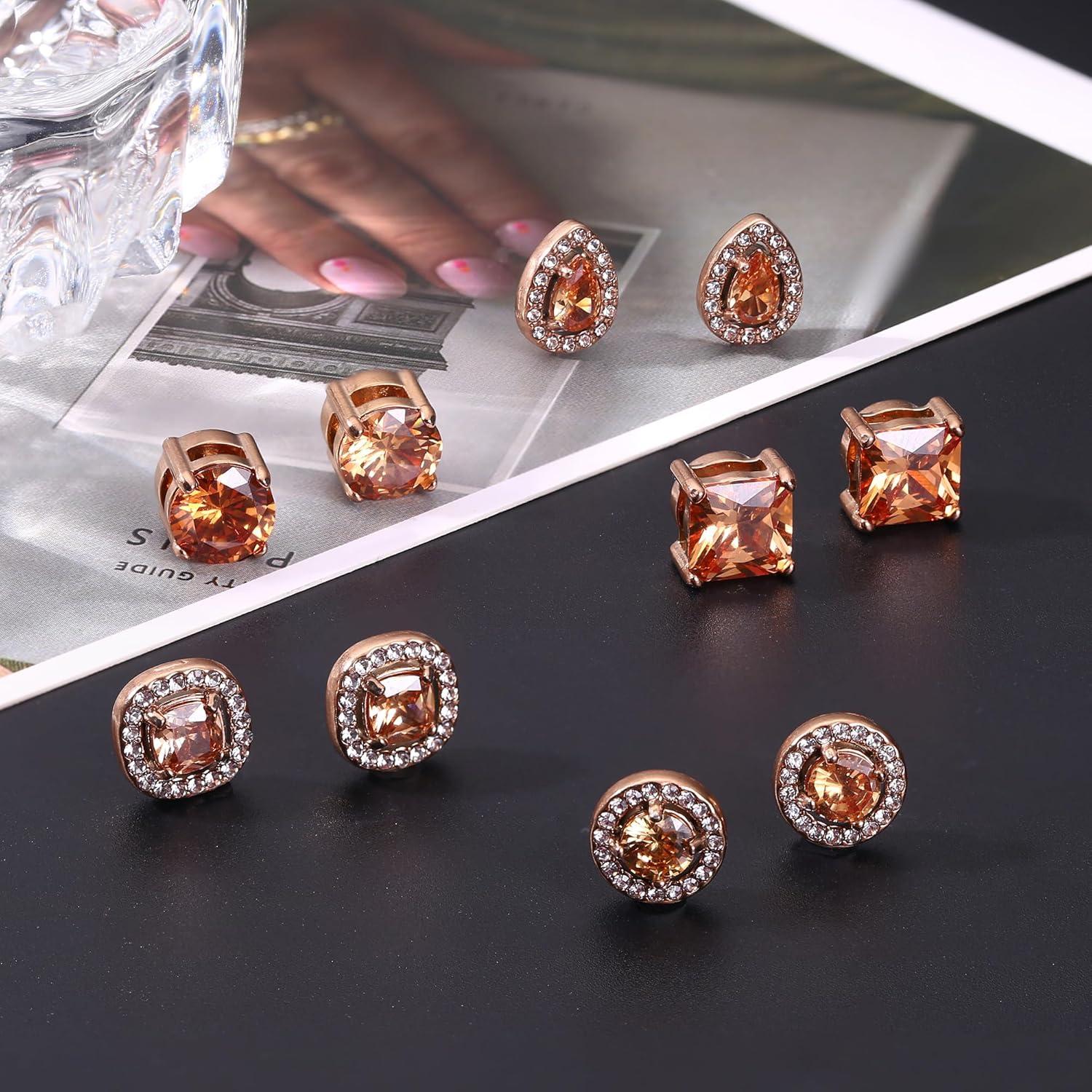 Pendientes Magnéticos Florideco 5 Pares Acero Inoxidable Hipoalergénicos