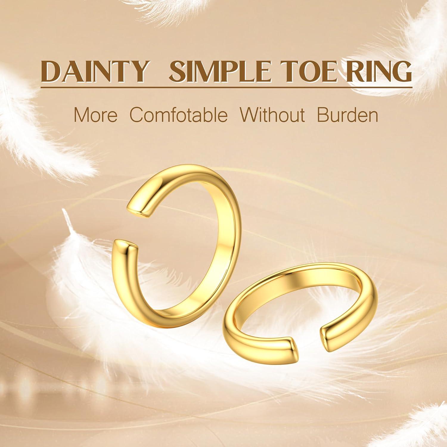 Anillos para dedos de los pies de oro 14K HAIAISO ajustables