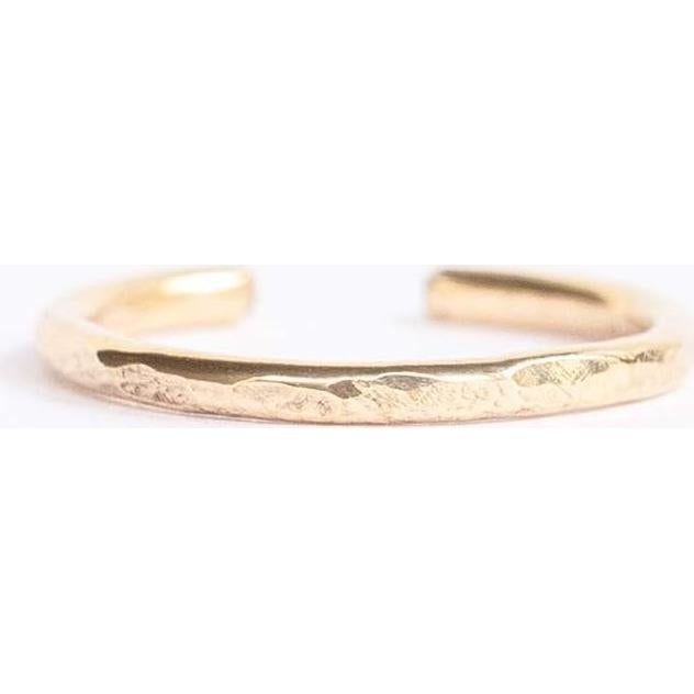 Anillo de dedo del pie ajustable para mujeres - Oro Martillado