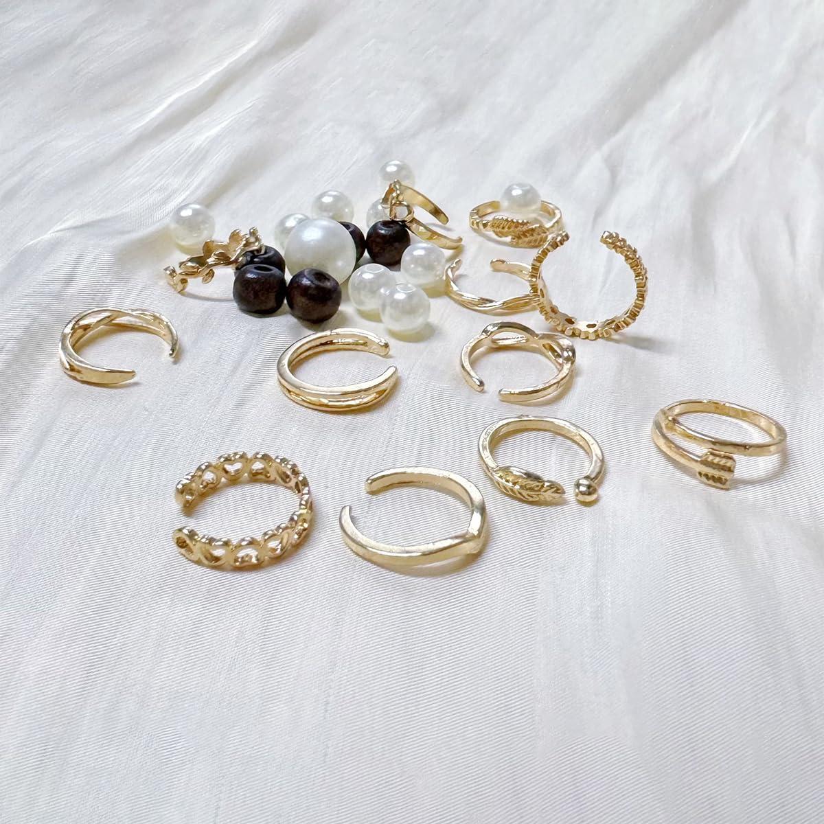 Conjunto 12 Anillos Ajustables para Dedos de los Pies Dorados