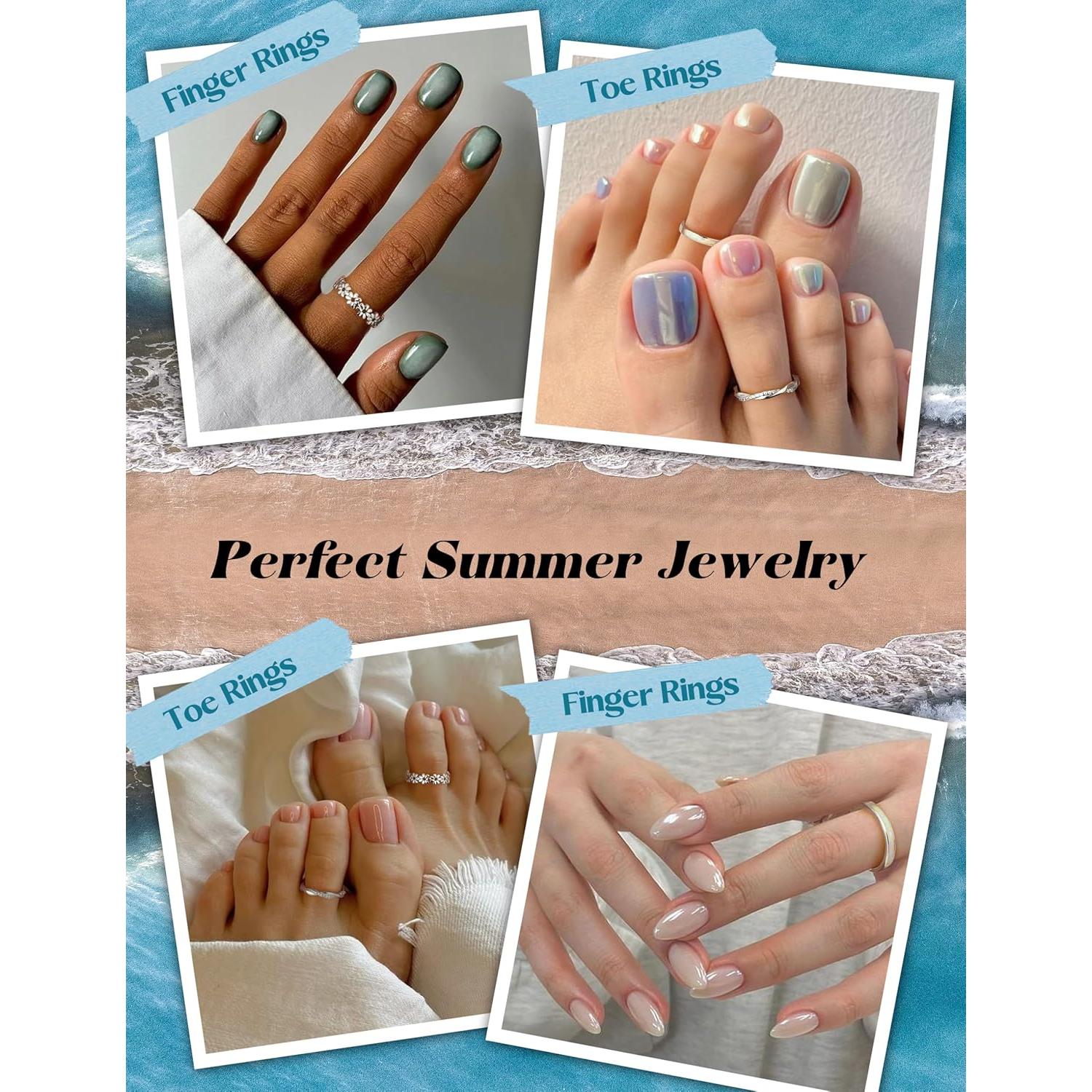 Anillos de Dedo del Pie Fiasaso 3 Pcs Plata Esterlina 925