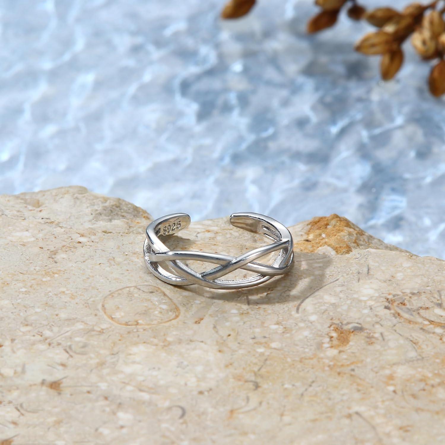 Anillo de Dedo de Plata Esterlina 925 PATISORNA Nudo Celta Turquesa