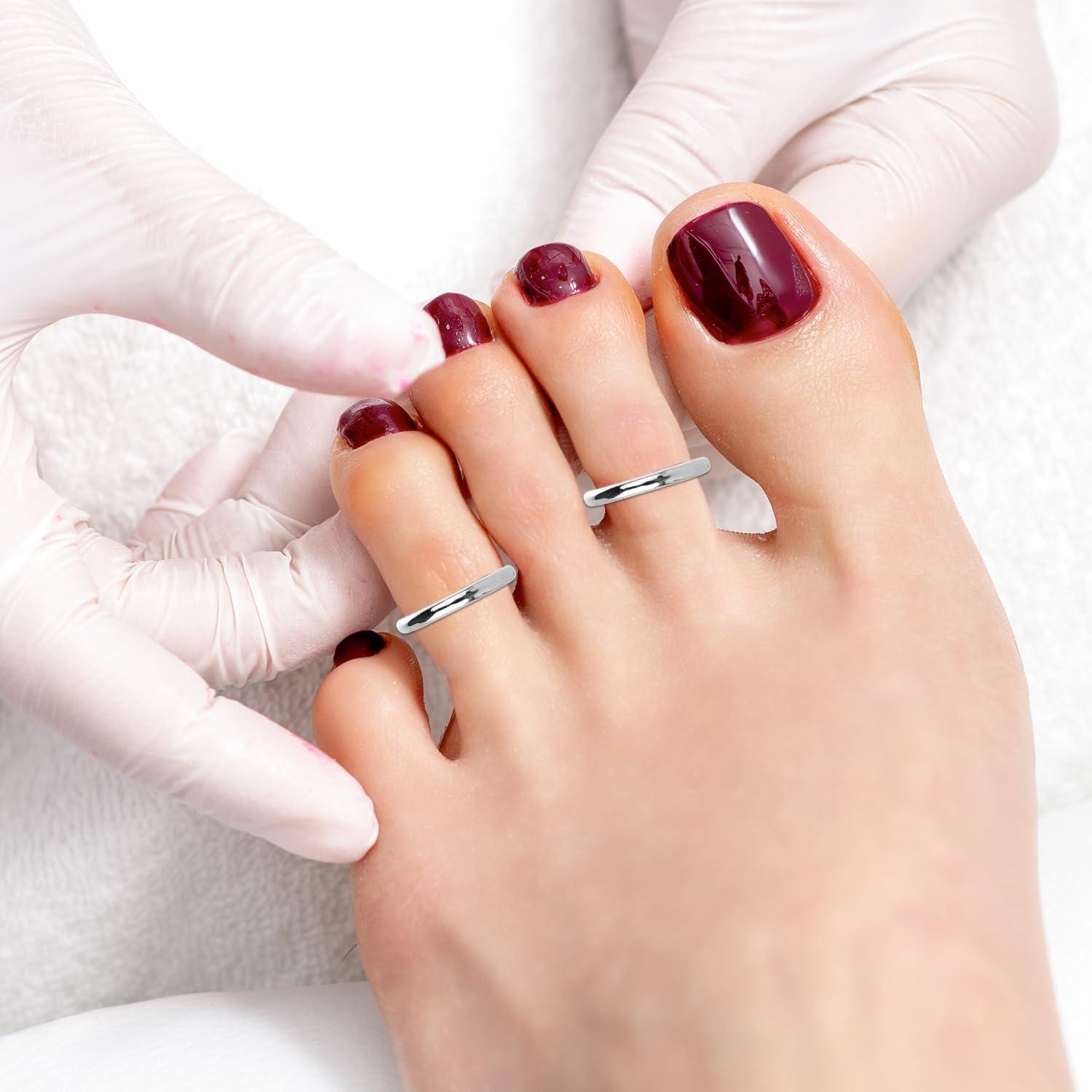 Anillos Ajustables para Dedos de los Pies Mikovivi Plata - 2 Pcs