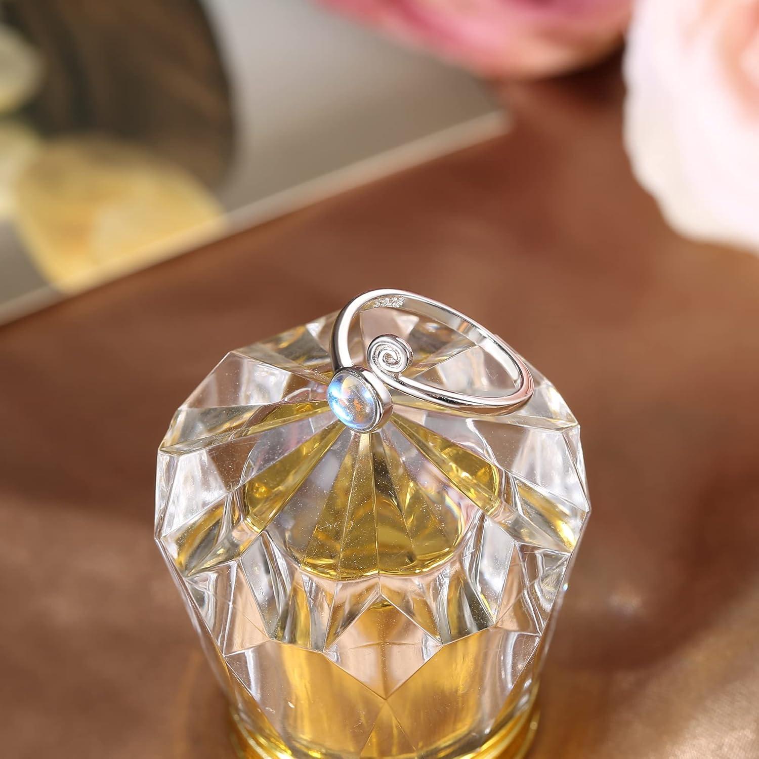 Anillos Abiertos de Plata de Ley 925 Jstyle con Turquesa y Piedra de Luna