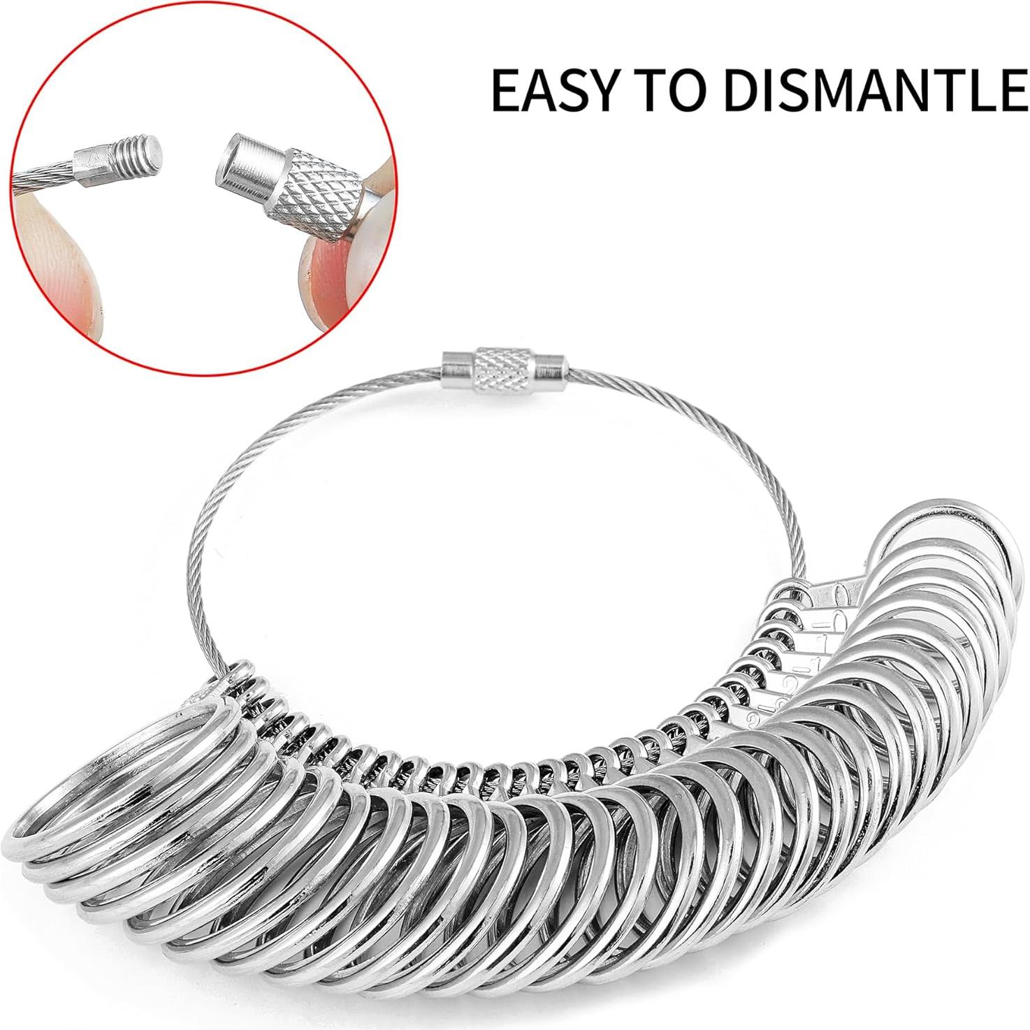 Kit de Medición de Tallas de Anillo Bflaae 27 PZS Acero Inoxidable