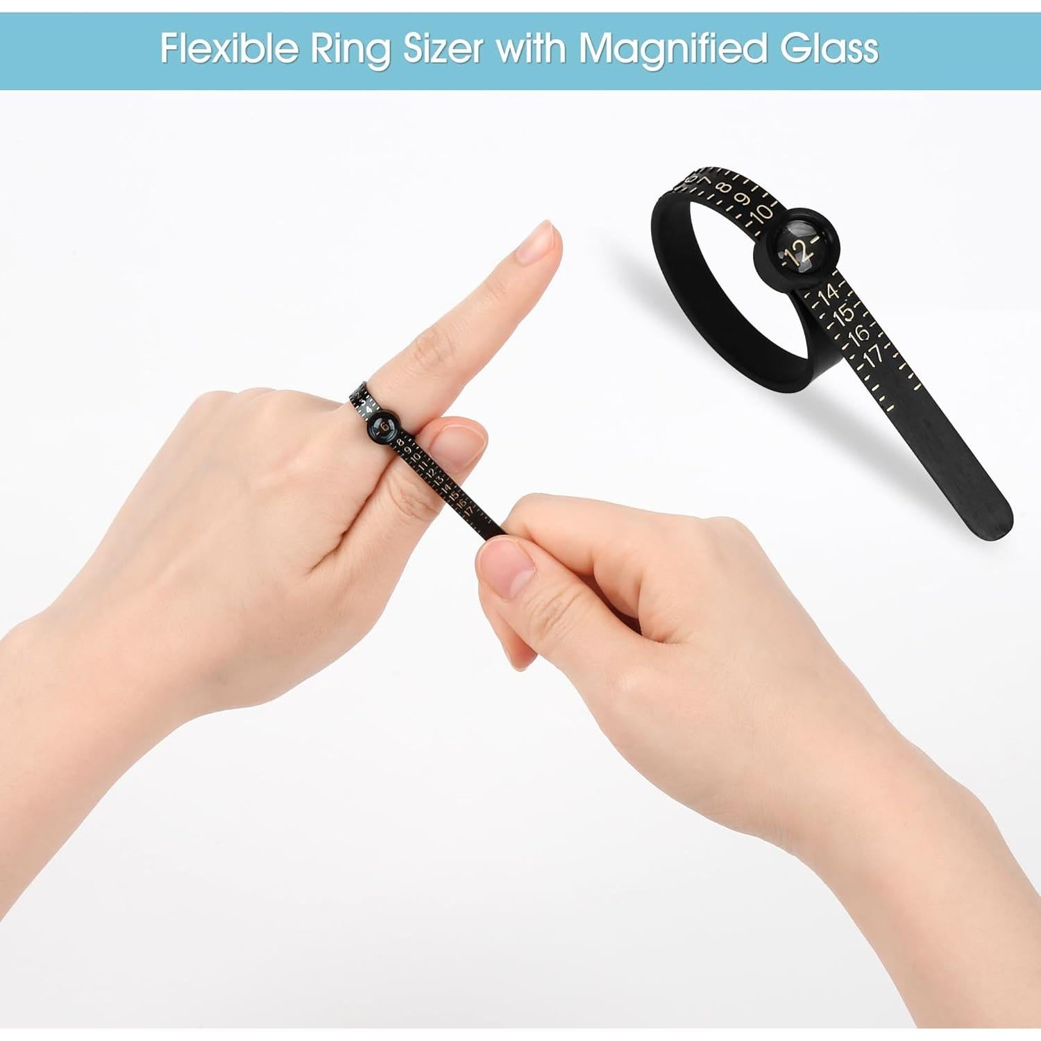 Medidor de Tamaño de Anillo NuLink Acero Inoxidable 27 Pcs