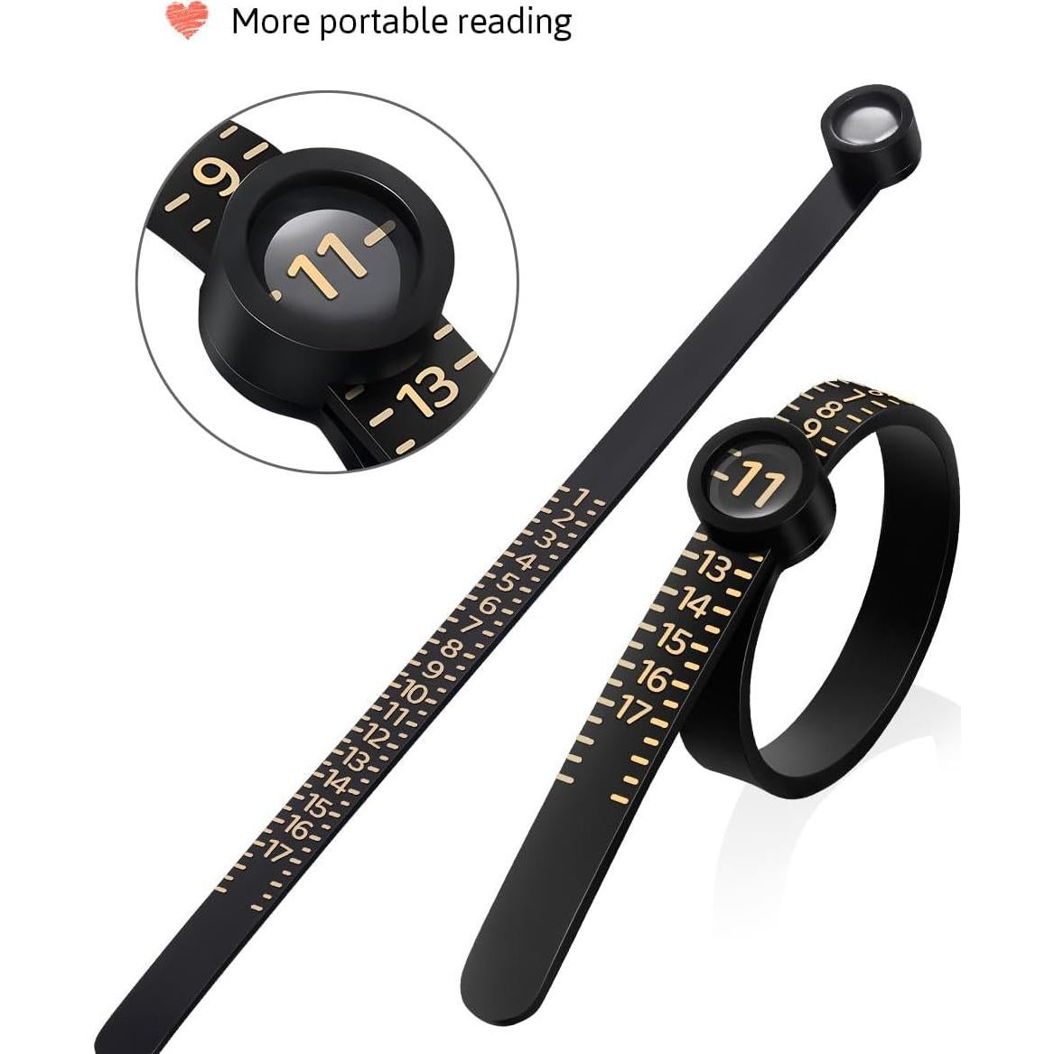 Medidor de Talla de Anillo Meowoo con Lupa 1-17