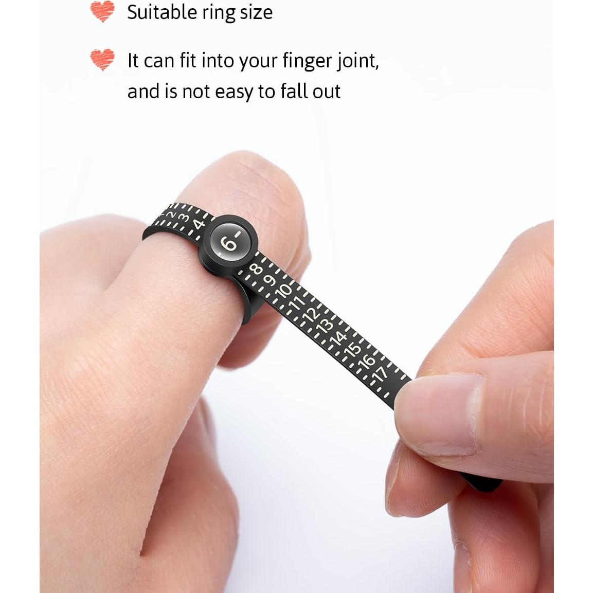 Medidor de Talla de Anillo Meowoo con Lupa 1-17