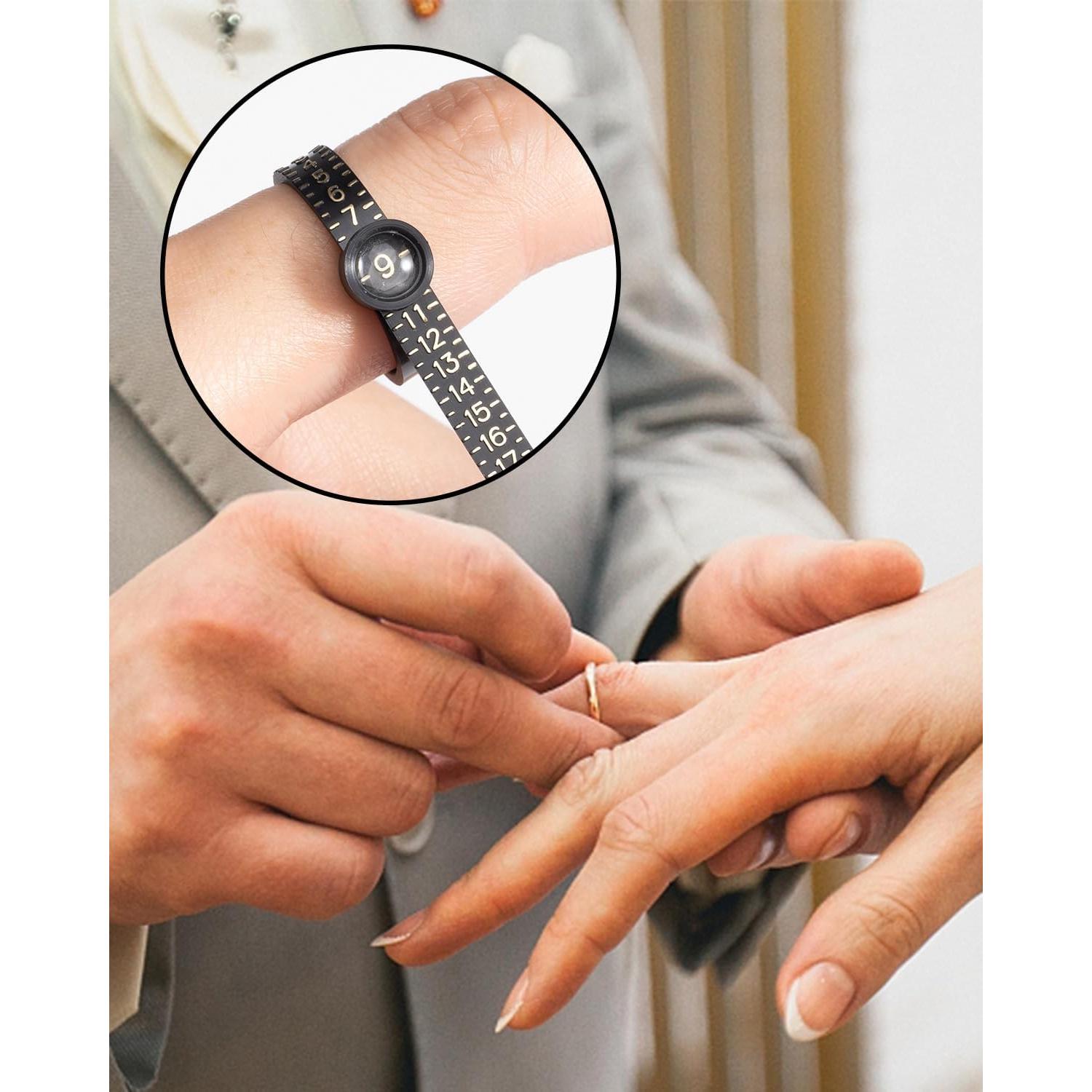 Medidor de Talla de Anillo Meowoo con Lupa 1-17