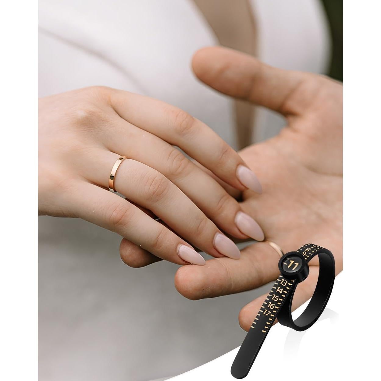 Medidor de Talla de Anillo Meowoo con Lupa 1-17