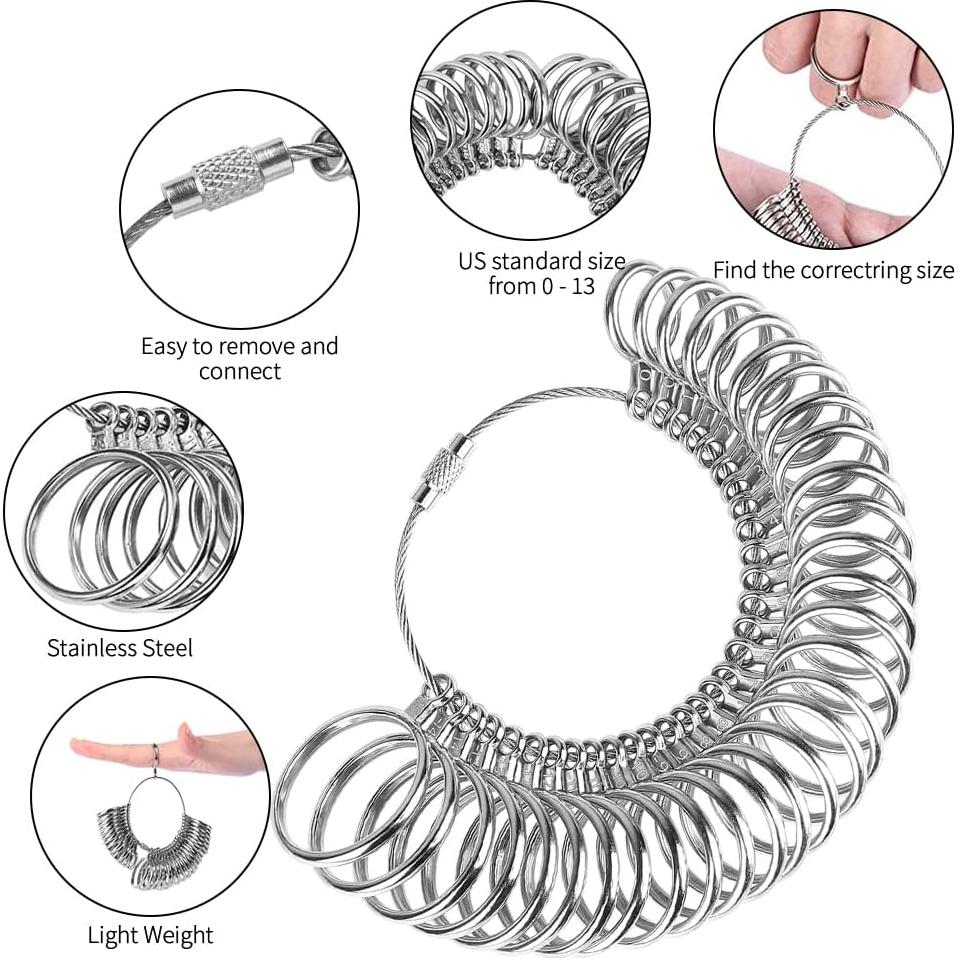 Kit de Medición de Anillos YIEPET - Mandril y Cinta Métrica