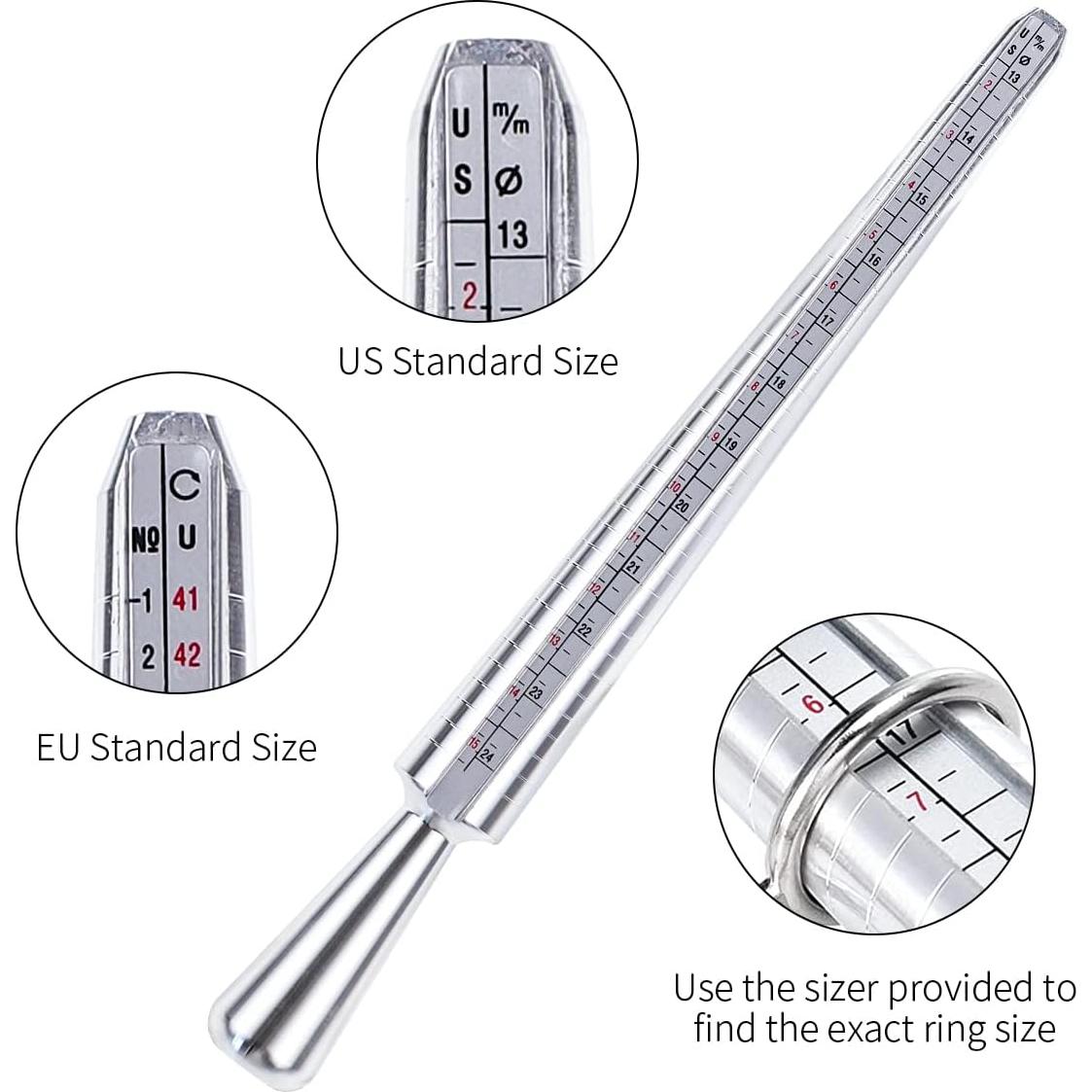 Kit de Medición de Anillos YIEPET - Mandril y Cinta Métrica