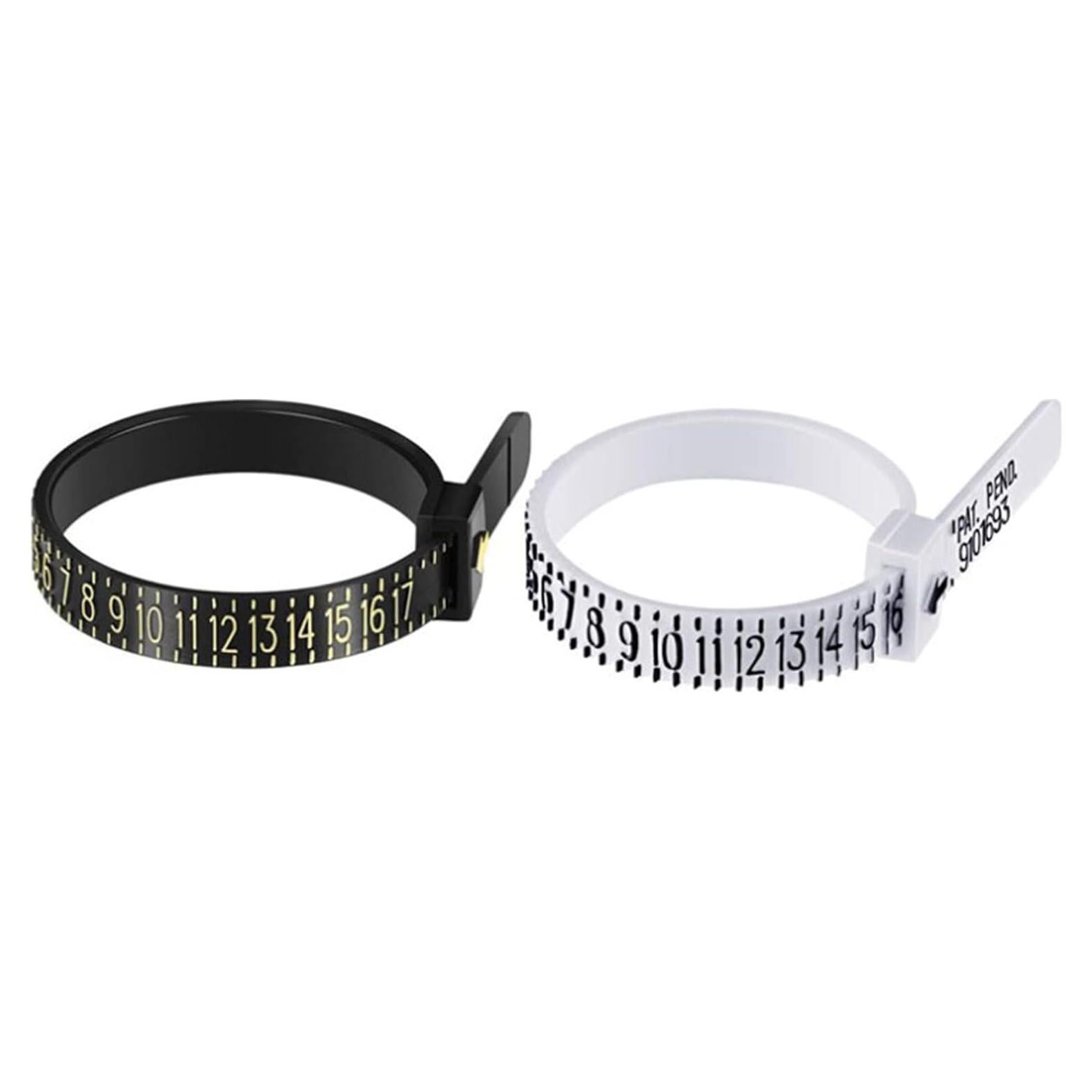 2 PCS 1-17 USA Plastic Ring Sizer Measuring Set Gauge Measure Tool Finger Measurer Jewelry Sizing Tools Reusable Finger Ring Sizer for Women/Men and Kids