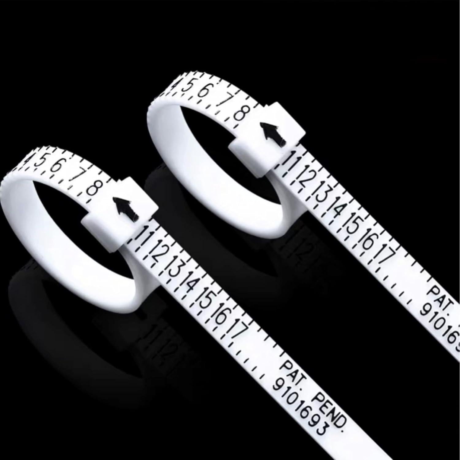 2 PCS 1-17 USA Plastic Ring Sizer Measuring Set Gauge Measure Tool Finger Measurer Jewelry Sizing Tools Reusable Finger Ring Sizer for Women/Men and Kids